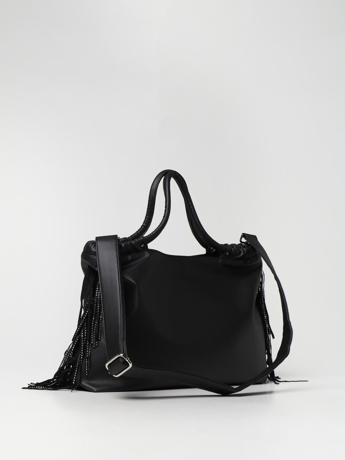 Pochette in paglia con frange e ricamo Gaelle paris