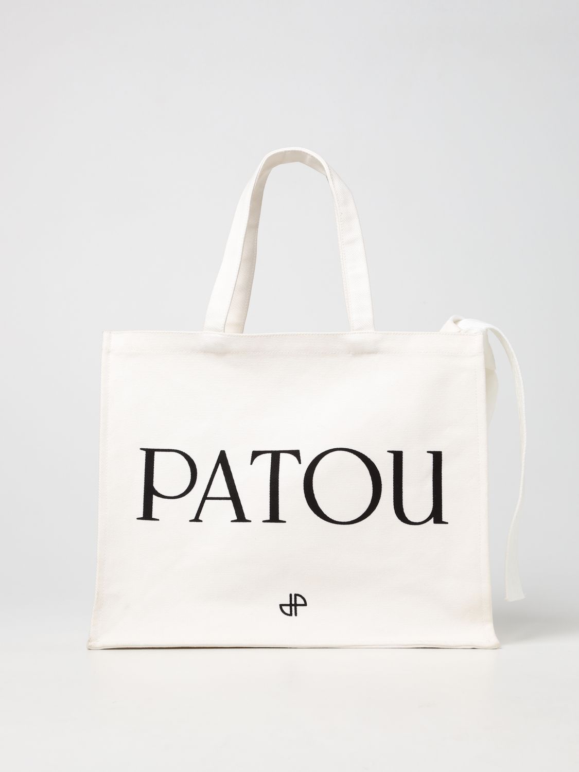 PATOU: tote bag in canvas with logo - White | Patou tote bags AC0240076 ...