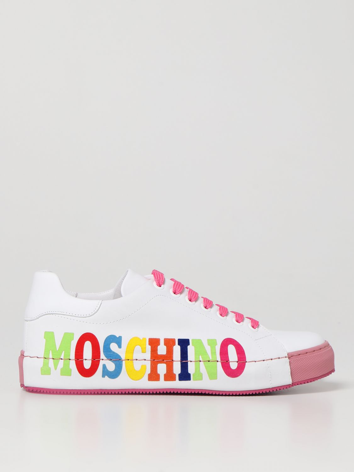 MOSCHINO COUTURE LEATHER AND NUBUCK SNEAKERS,D12619005