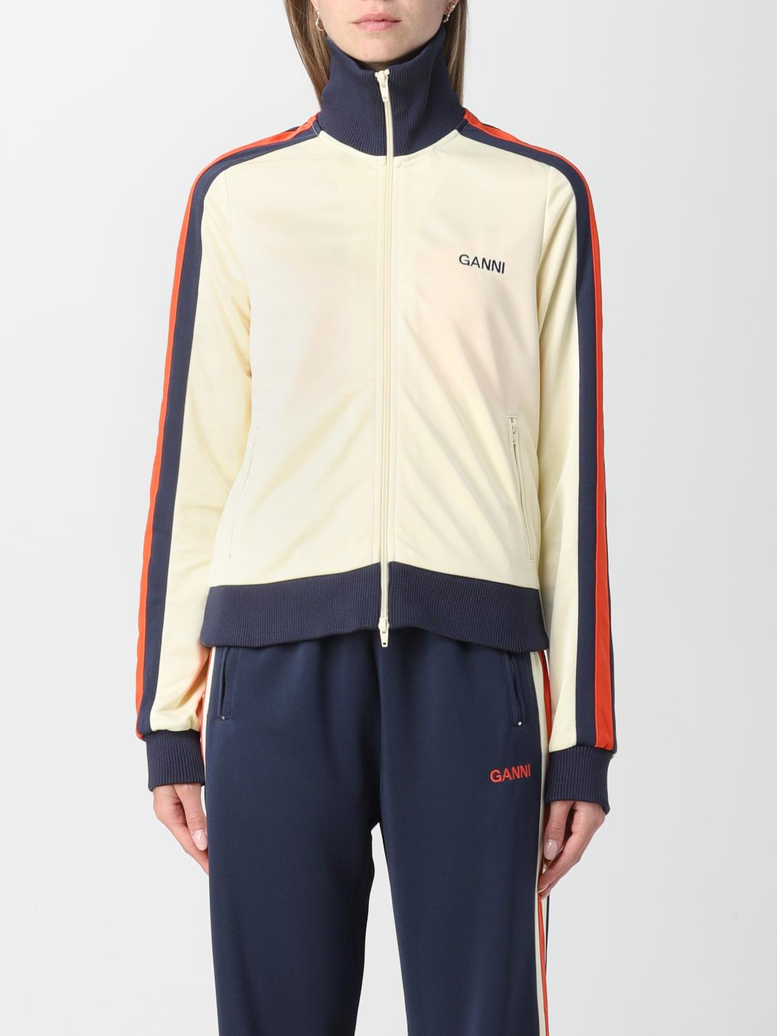 Ganni Off-white Recycled Polyester Sweater In Beige
