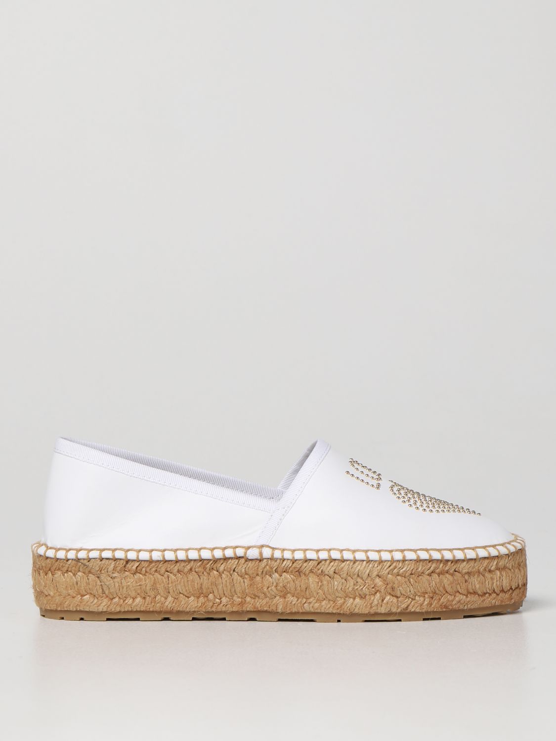 LOVE MOSCHINO LEATHER ESPADRILLES,D13417001