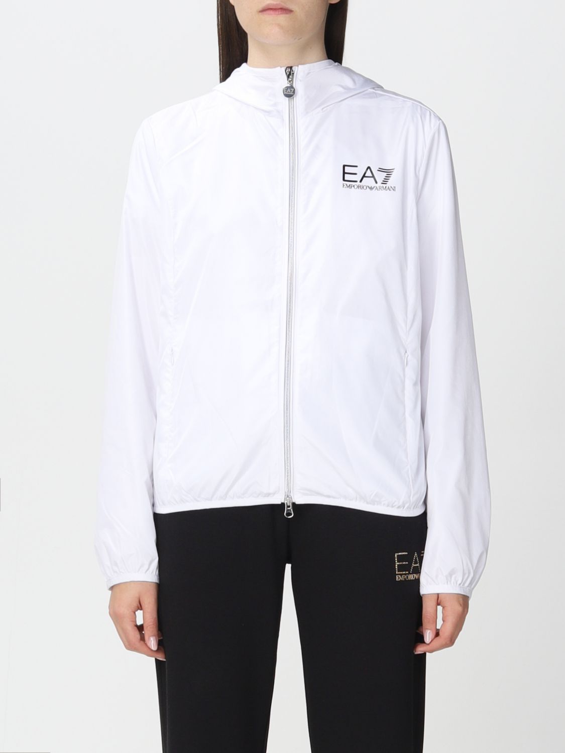 Shop Ea7 Jacket  Woman Color White