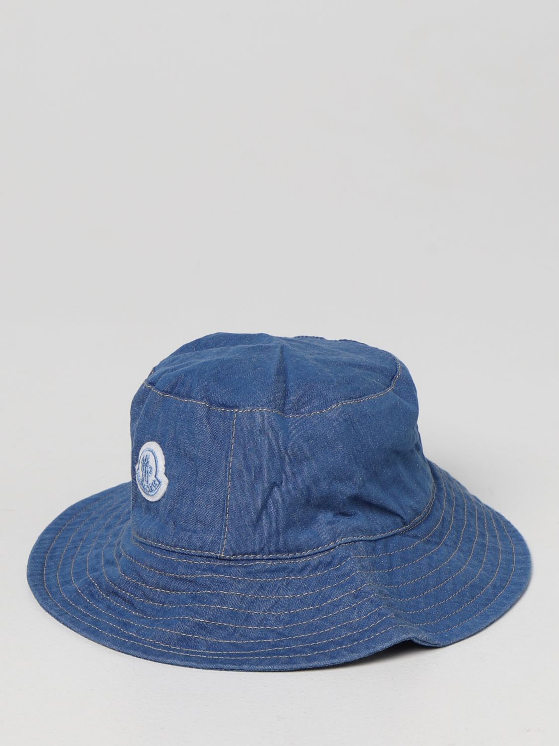 Cappello neonato Moncler: Cappello da pescatore Moncler denim 1