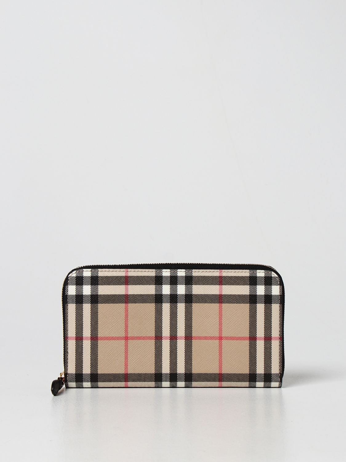 Burberry E-canvas Continental Wallet In Black