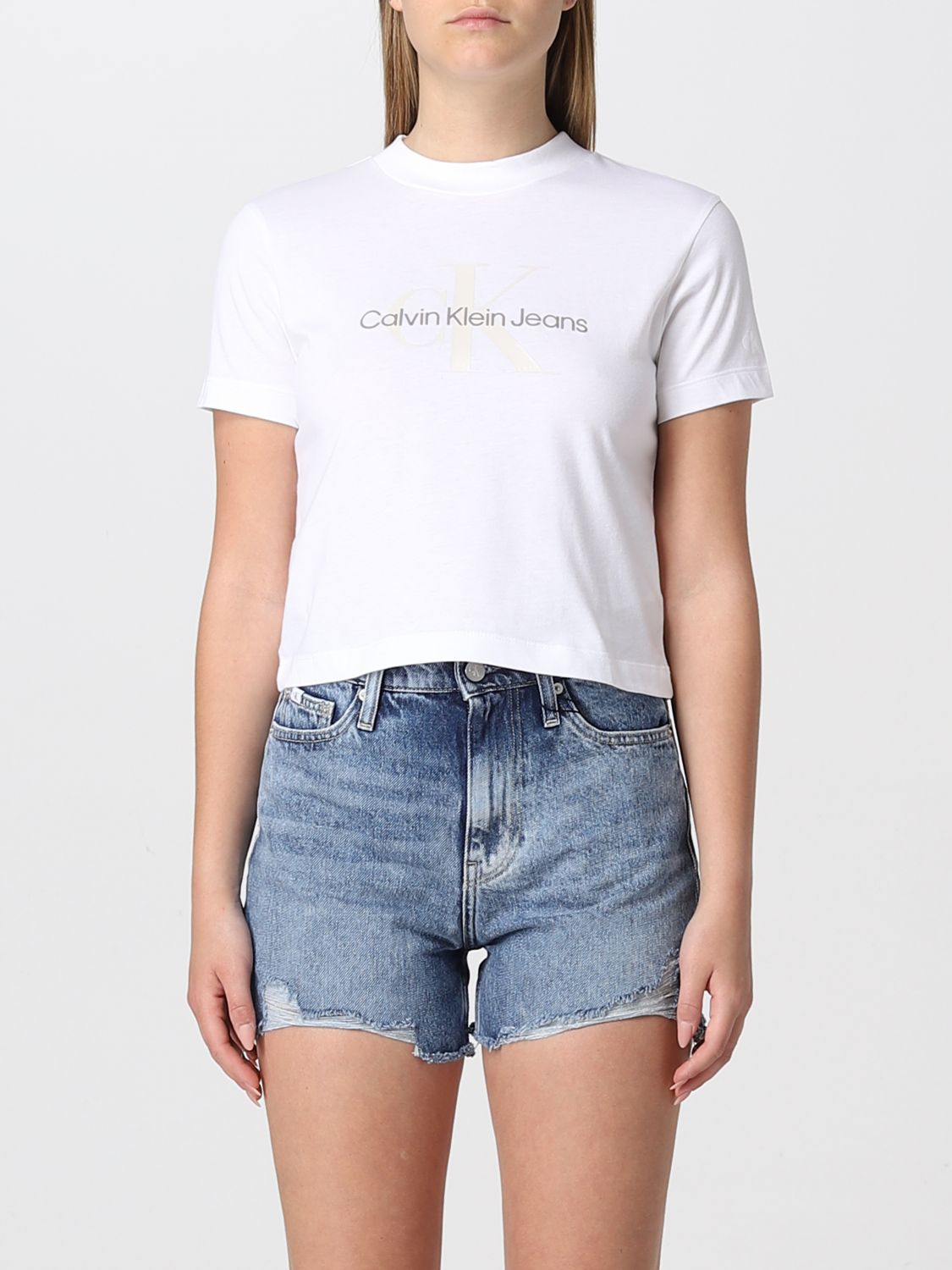 CALVIN KLEIN JEANS: t-shirt for woman - White | Calvin Klein Jeans t-shirt  J20J218852 online on 