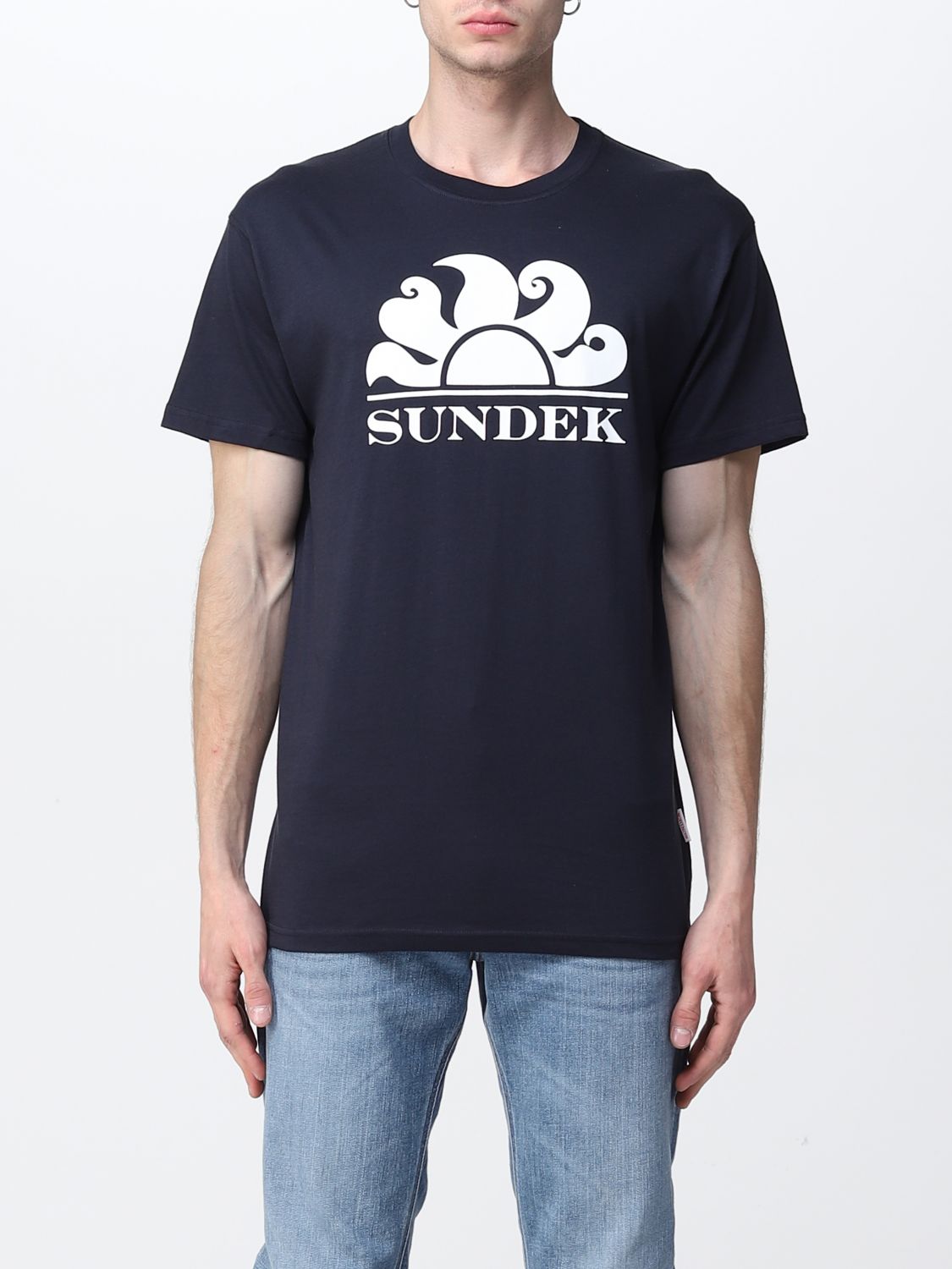 Sundek T-shirt With Logo In Navy