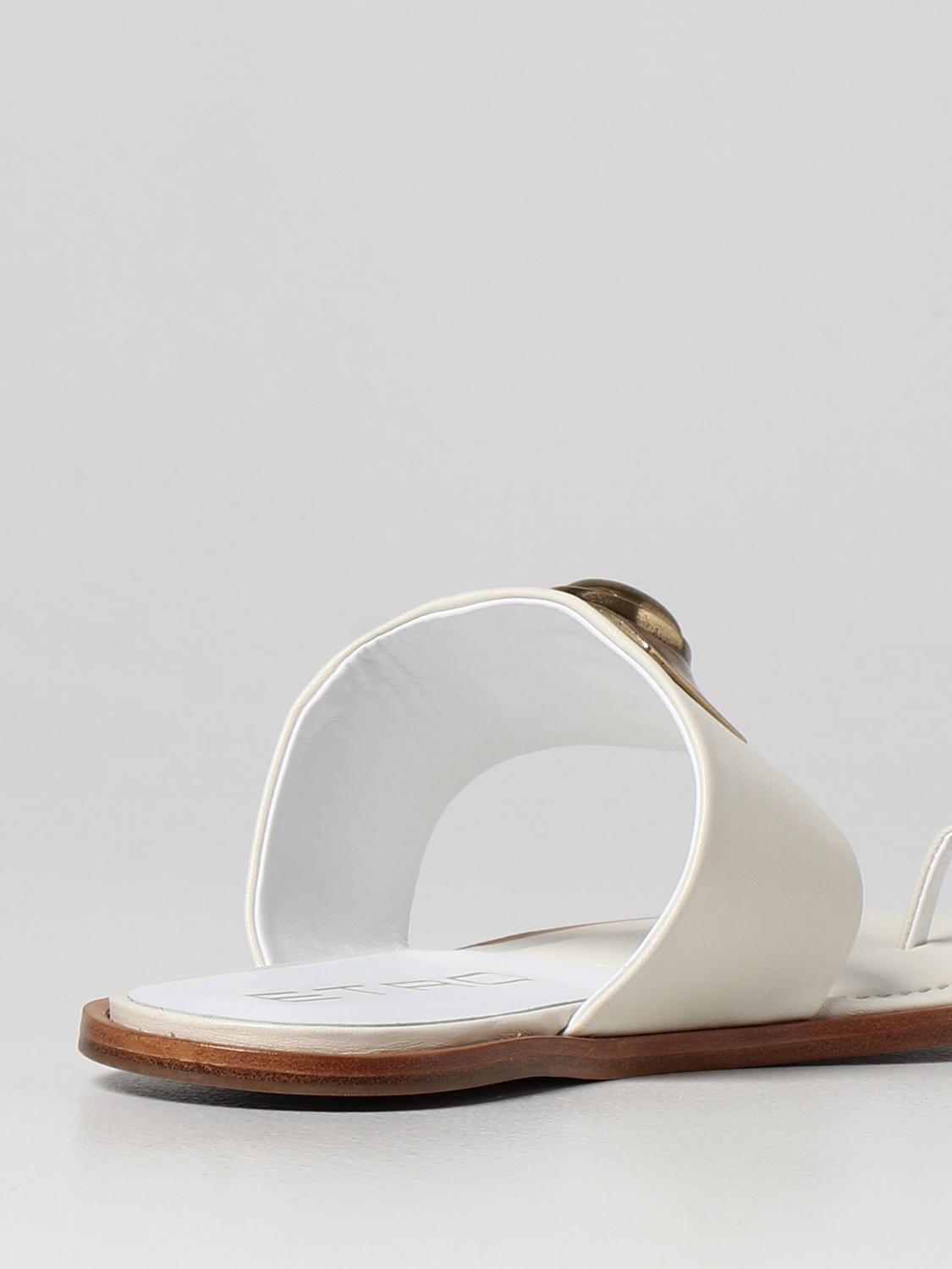 ETRO: Sandalo flat Crown Me in pelle - Bianco | Sandali Bassi Etro  138173946 GIGLIO.COM