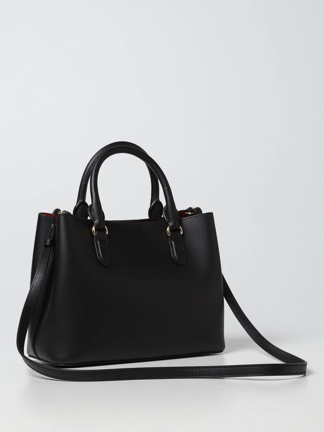 POLO RALPH LAUREN: leather handbag - Black | Polo Ralph Lauren tote ...