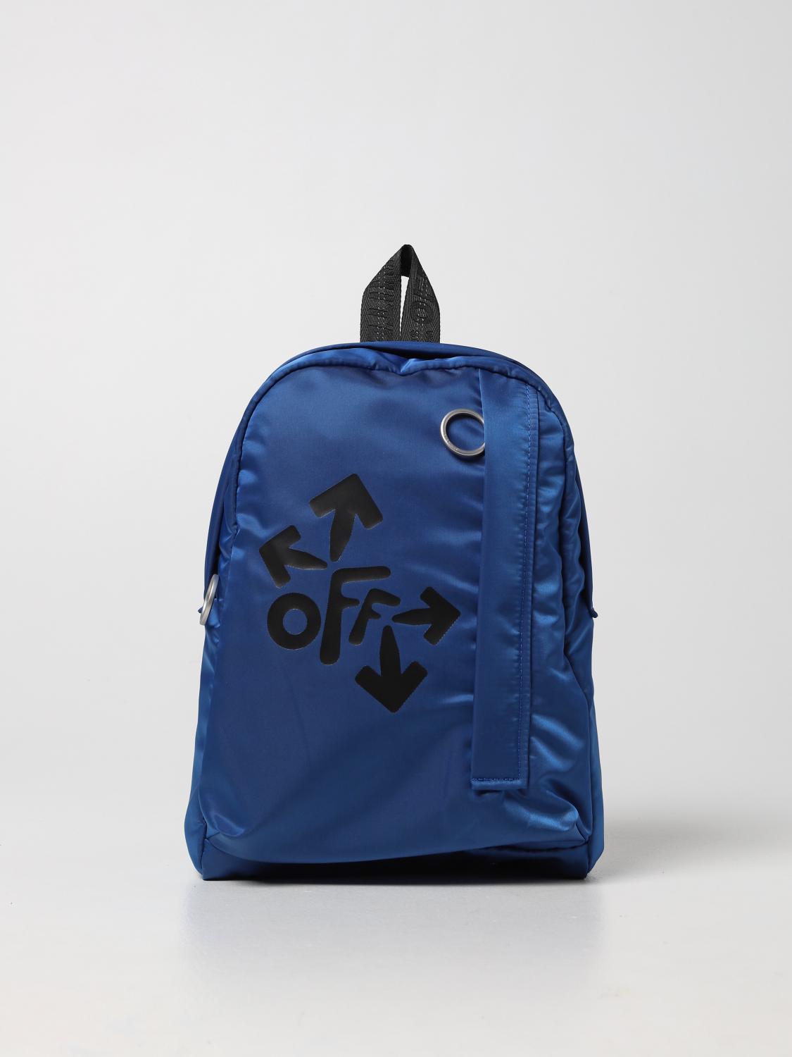 OFF-WHITE: Zaino Off White in nylon con logo - Blue | Zaino Off-White  OBNB002S22FAB0014510 GIGLIO.COM