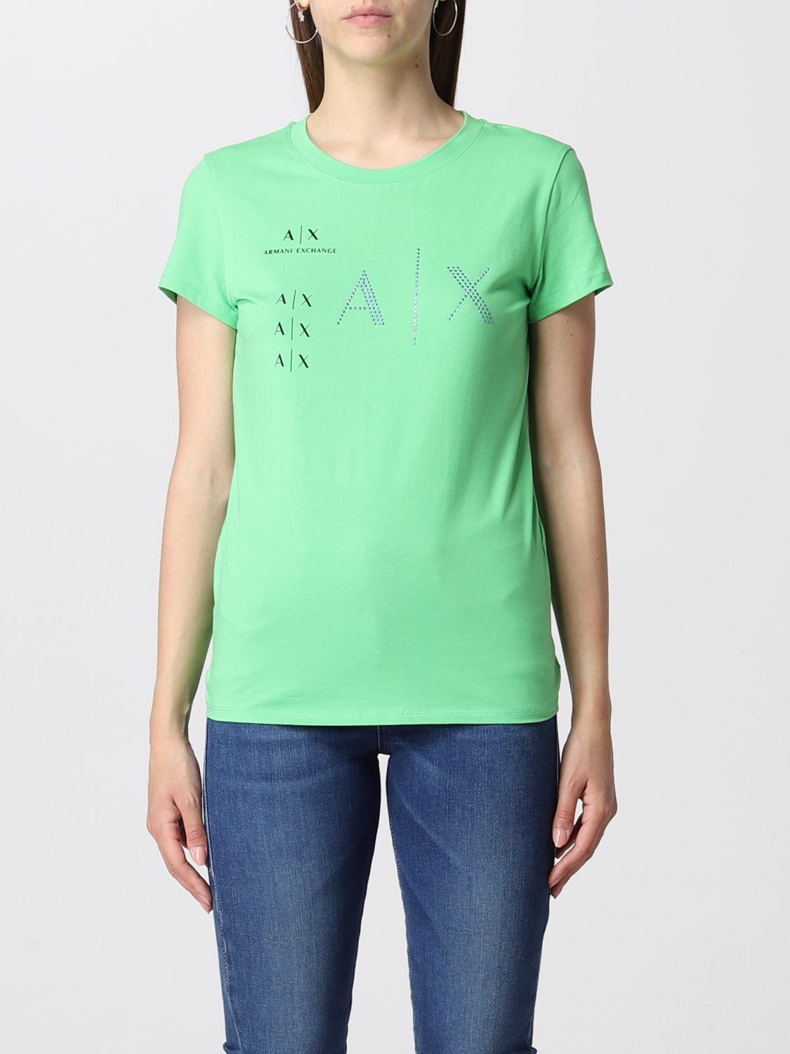 ARMANI EXCHANGE: t-shirt for woman - Green | Armani Exchange t-shirt  3LYTAWYJC7Z online on 