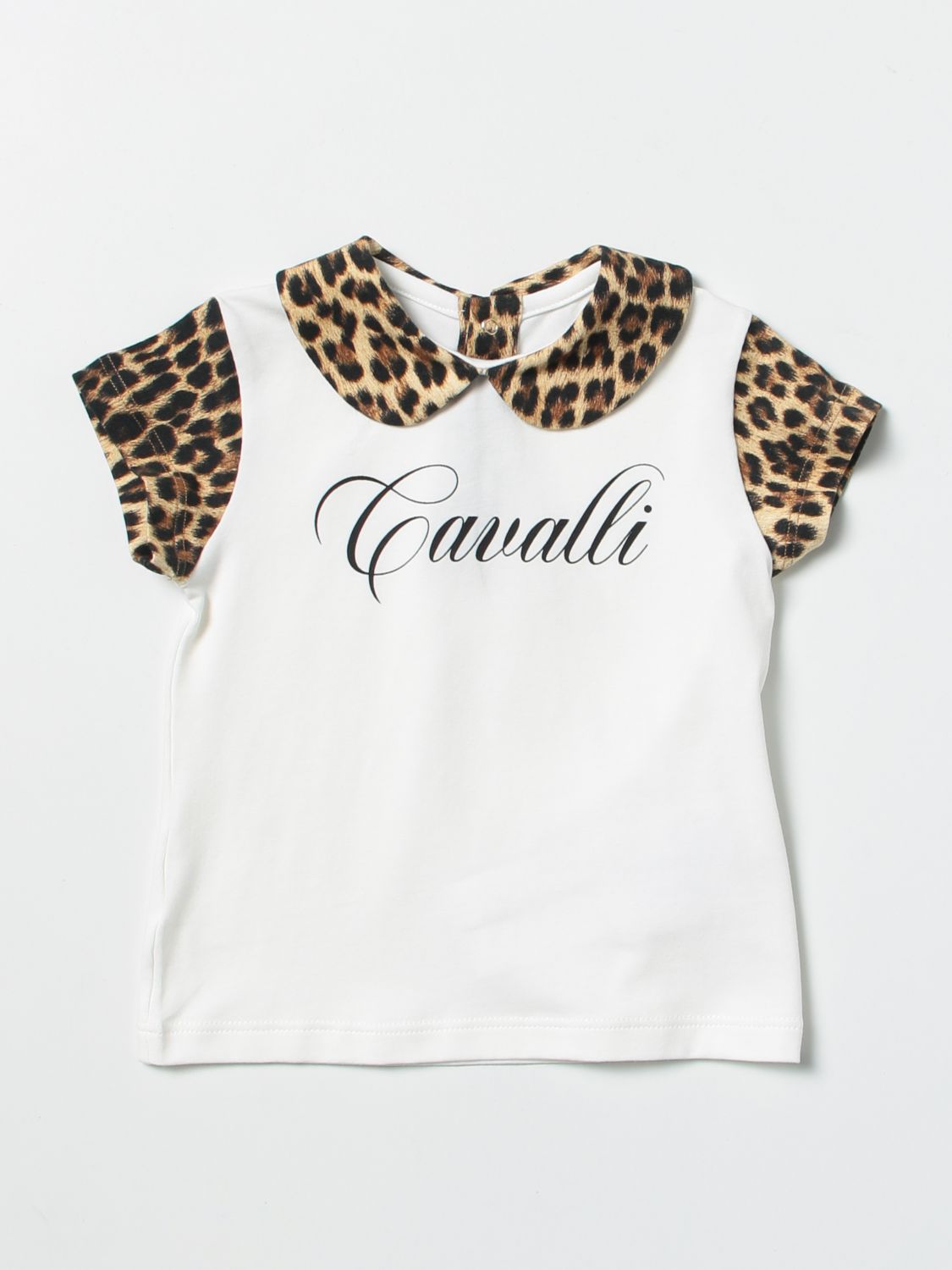 T-shirt Roberto Cavalli: T-shirt Roberto Cavalli animalier bianco 1