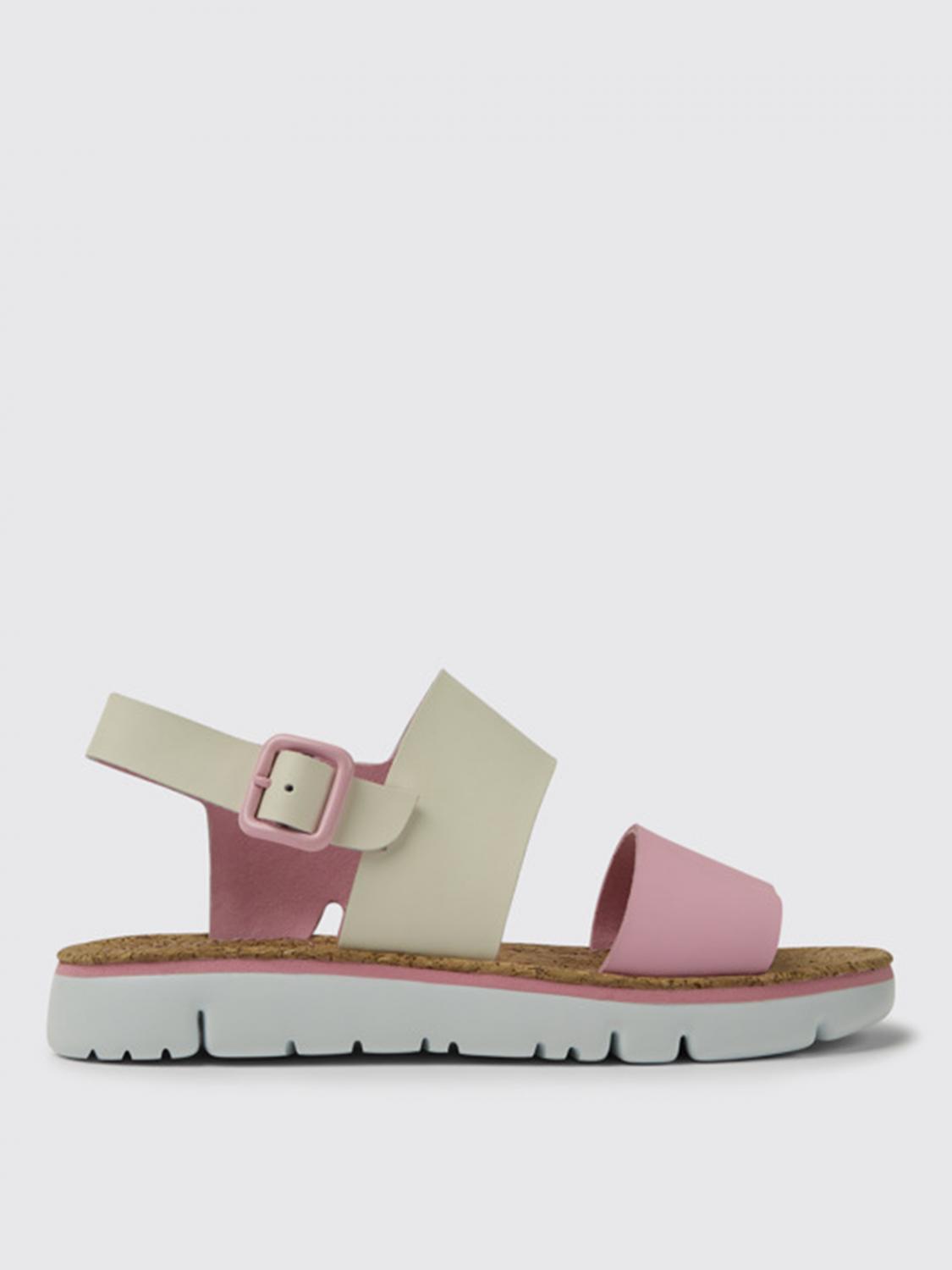 Sandales Plates Femme Camper Edy - Cuir Avec Sangles Larges Et Détails Métal - Look Décontracté Chic