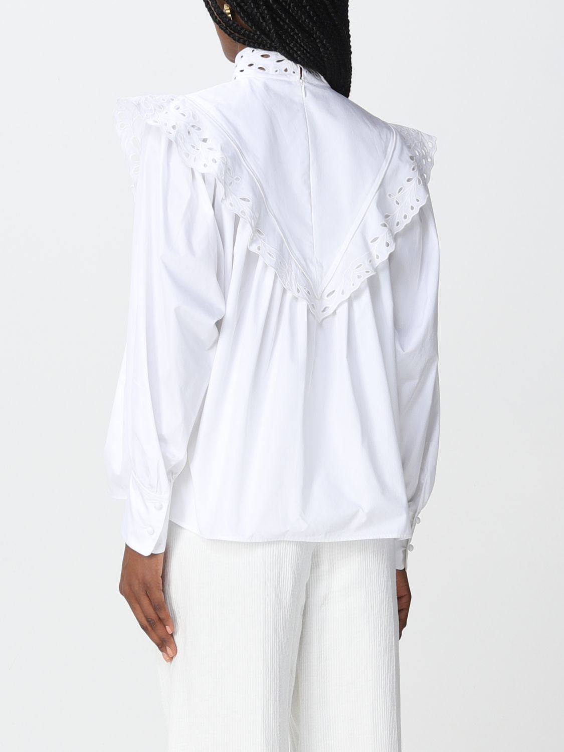 Top Chloé: Chloé cotton and Sangallo lace blouse white 3