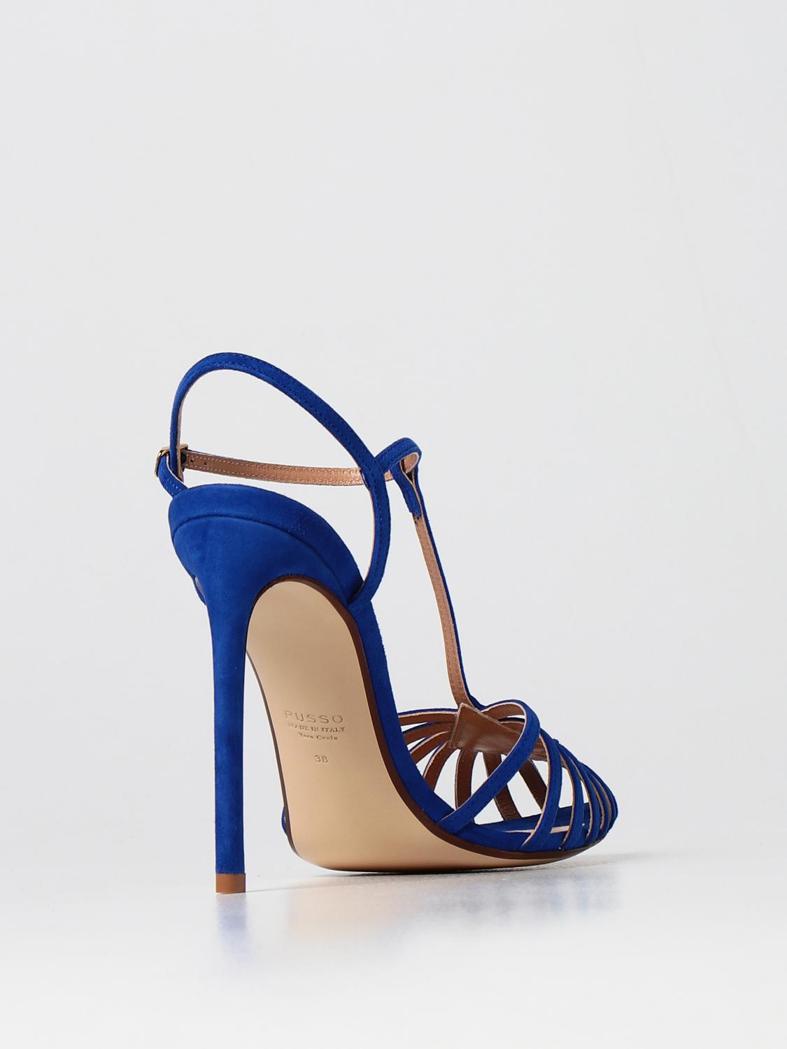 flat royal blue sandals