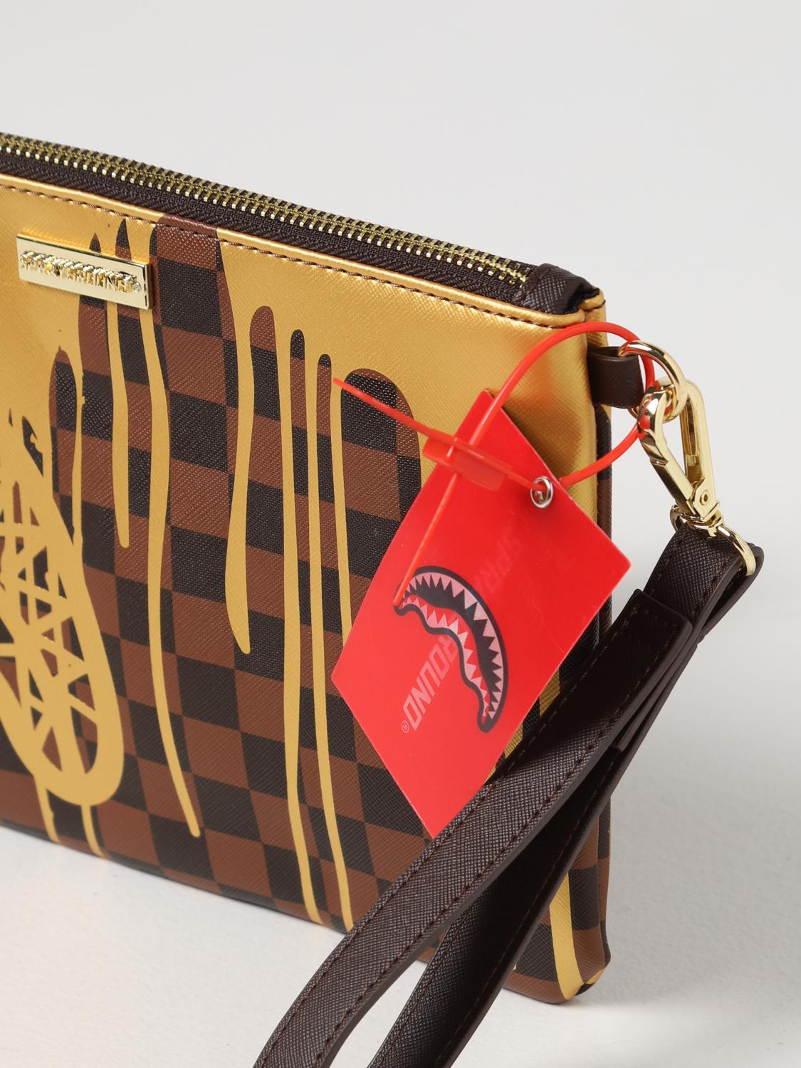 SPRAYGROUND: Pochette in pelle sintetica - Marrone | Borsa Mini Sprayground  910B4442NSZ GIGLIO.COM