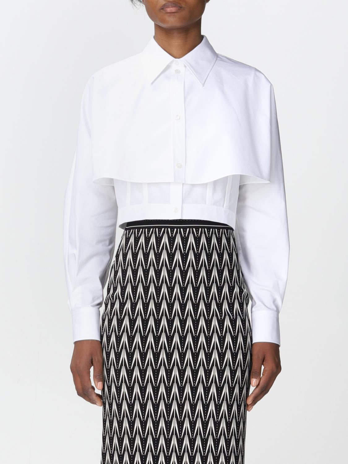 ALEXANDER MCQUEEN: Bustier Hybrid cotton shirt - White