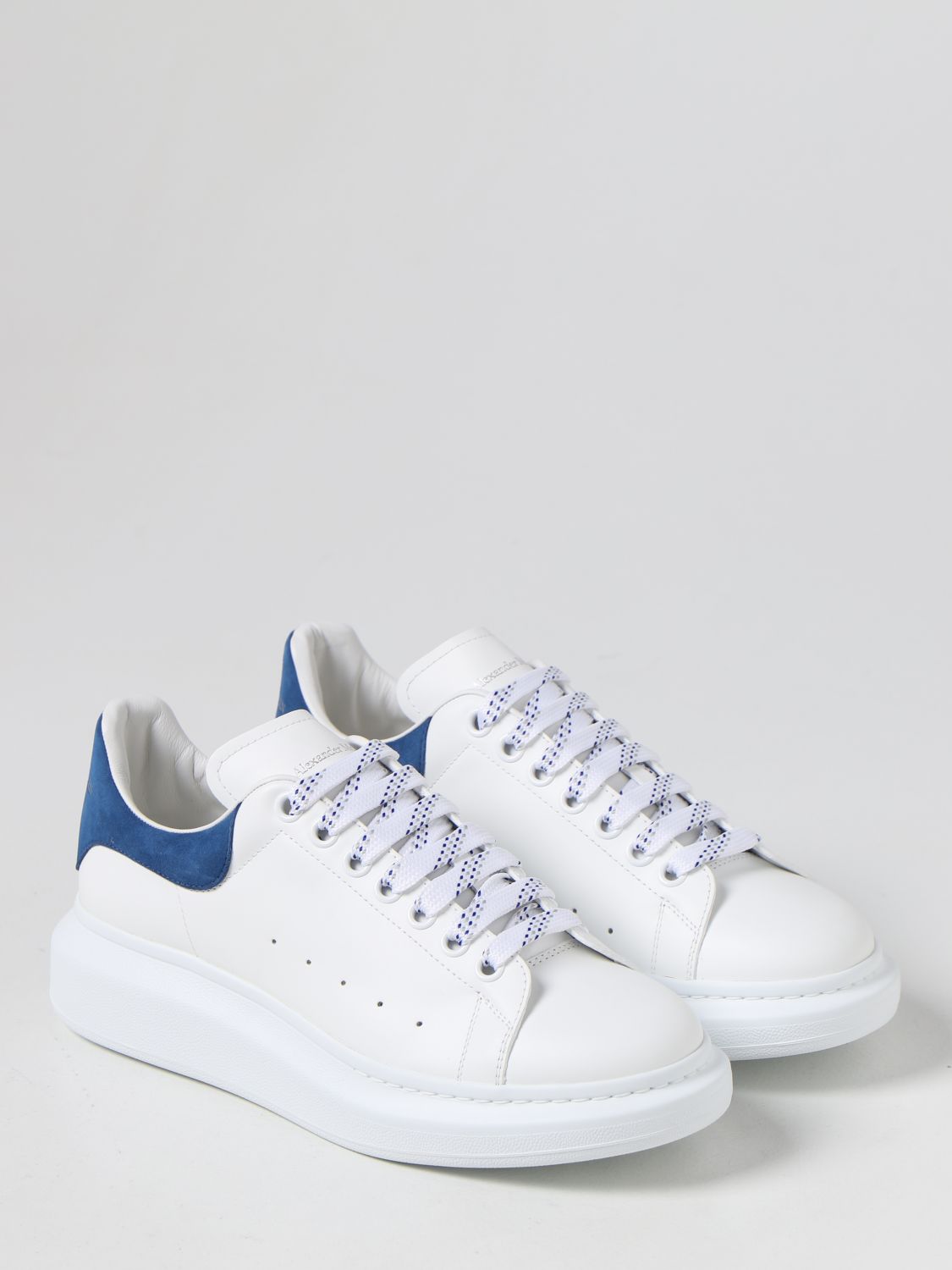 Alexander McQueen - Authenticated Oversize Trainer - Leather Blue Plain for Men, Never Worn, with Tag