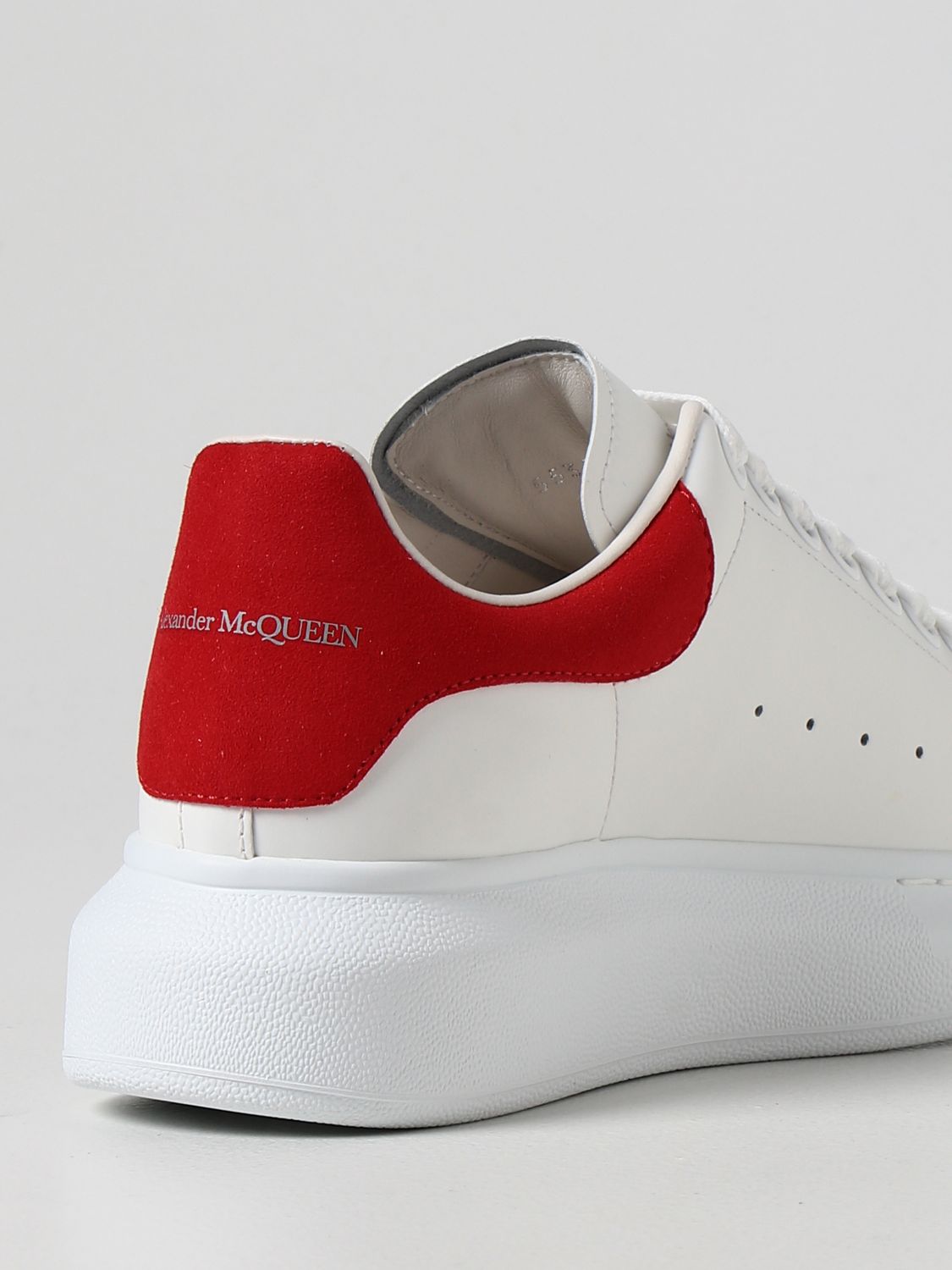 ALEXANDER MCQUEEN: leather sneakers - Red