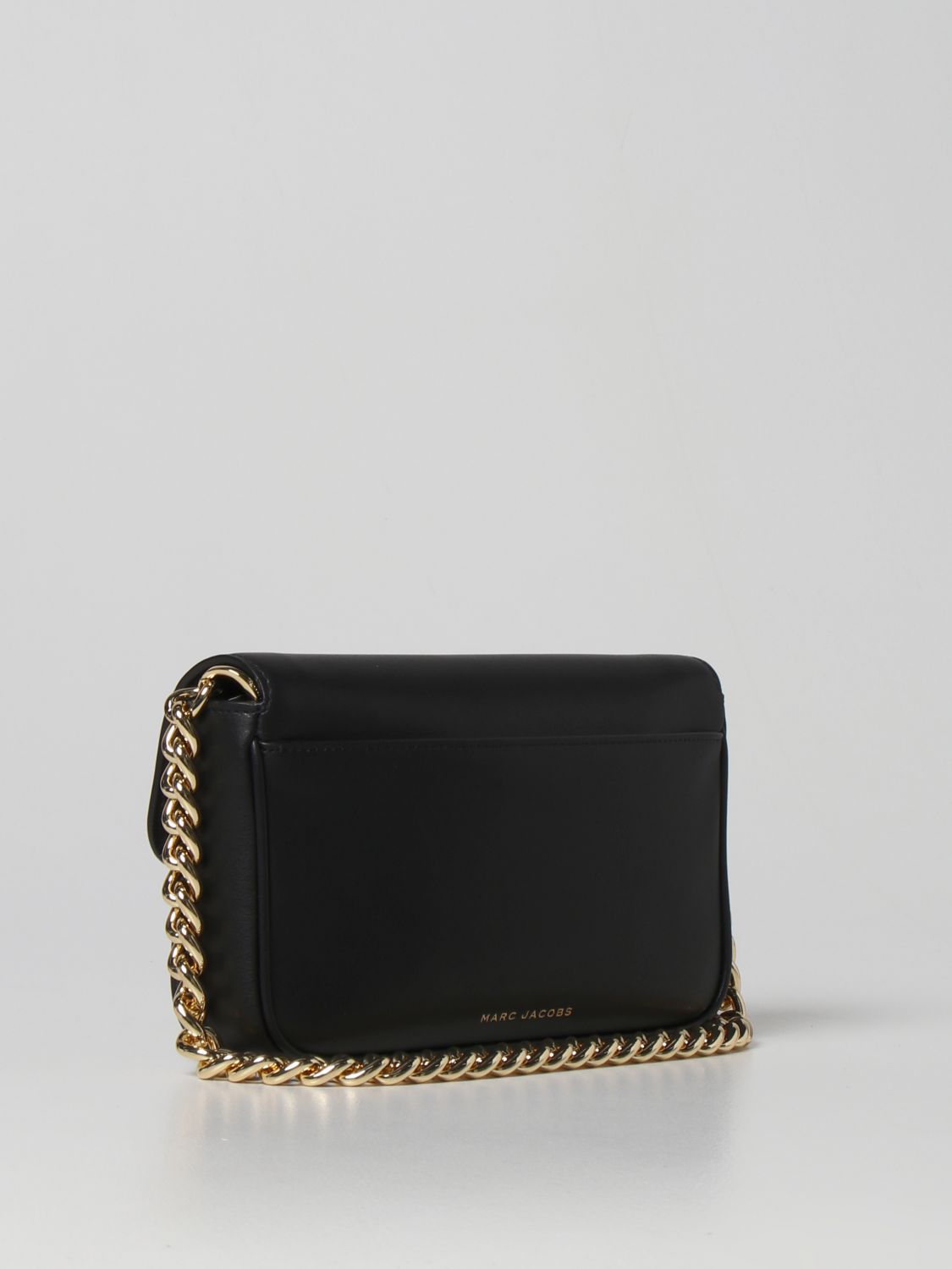 Marc Jacobs H104L01PF22 Black With Gold Hardware Women's Leather Shoulder  Bag