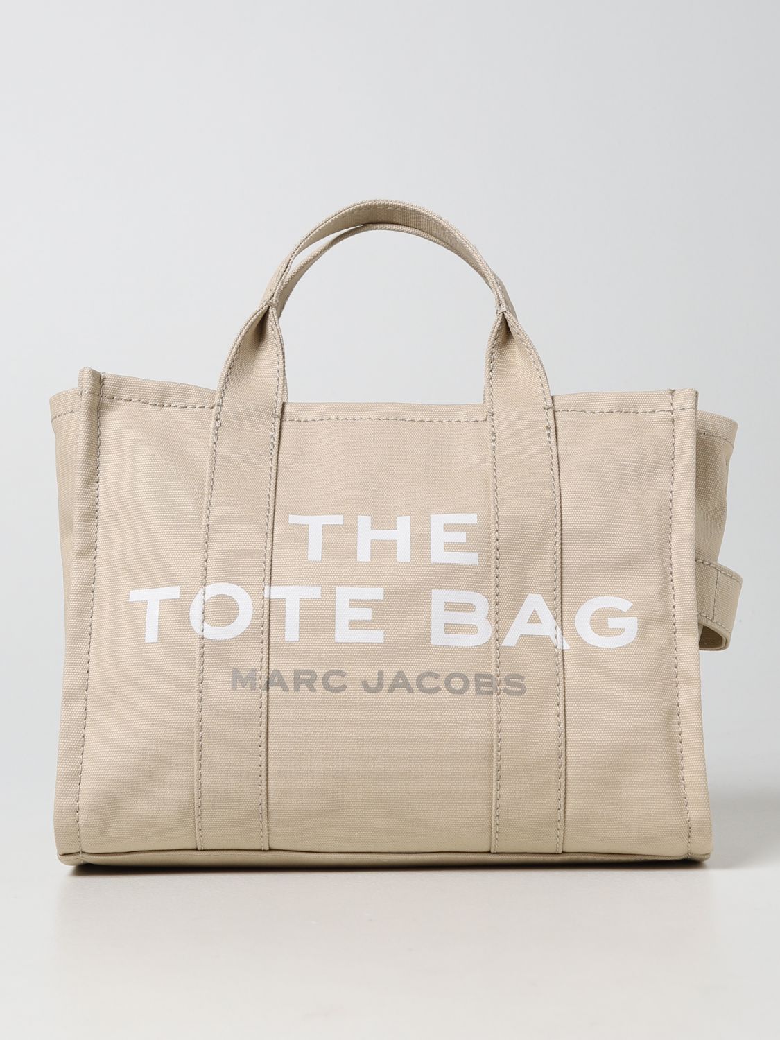 MARC JACOBS: canvas shoulder bag - Beige | Marc Jacobs tote bags ...