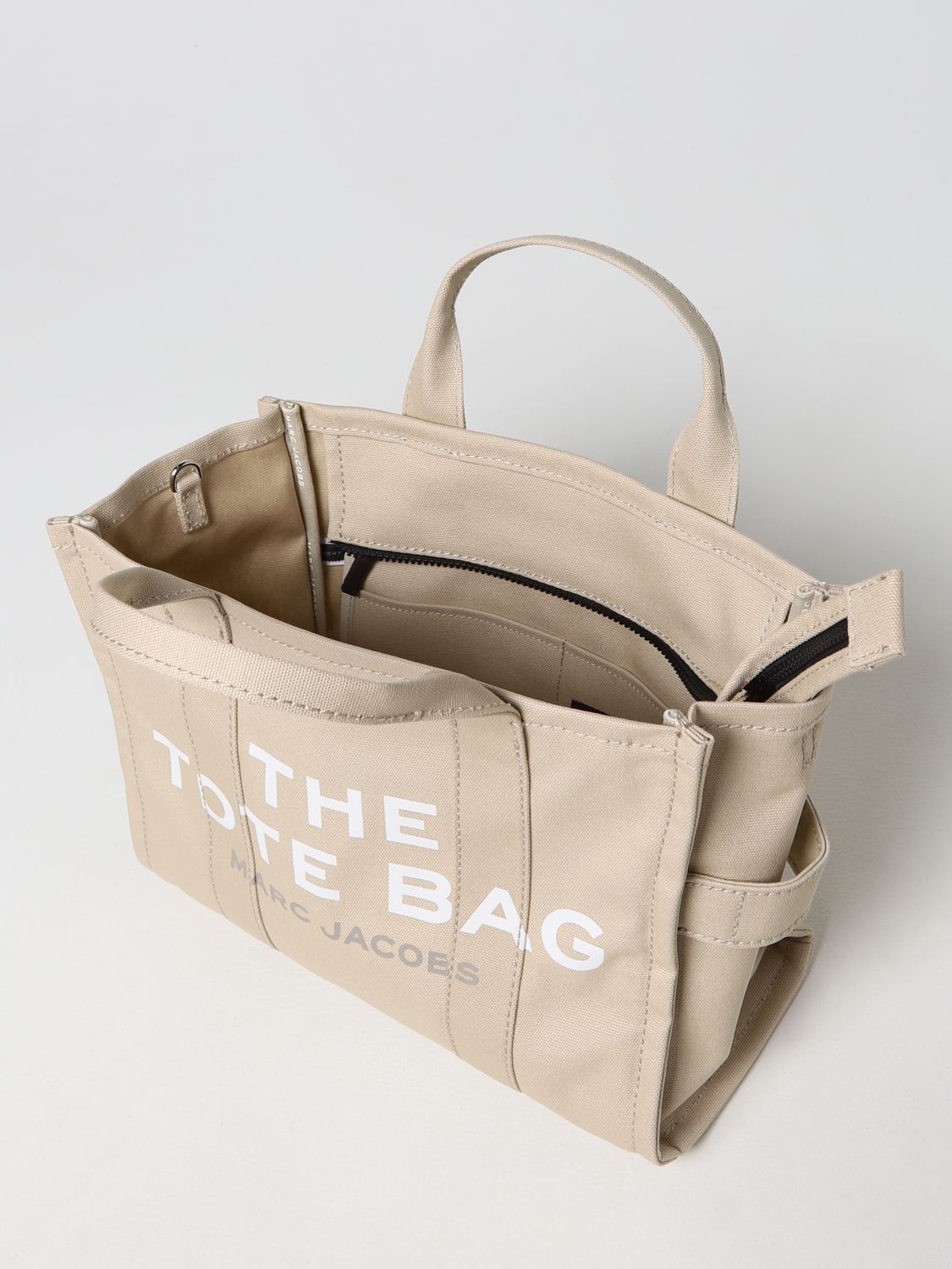 MARC JACOBS: canvas shoulder bag - Beige | Tote Bags Marc Jacobs ...