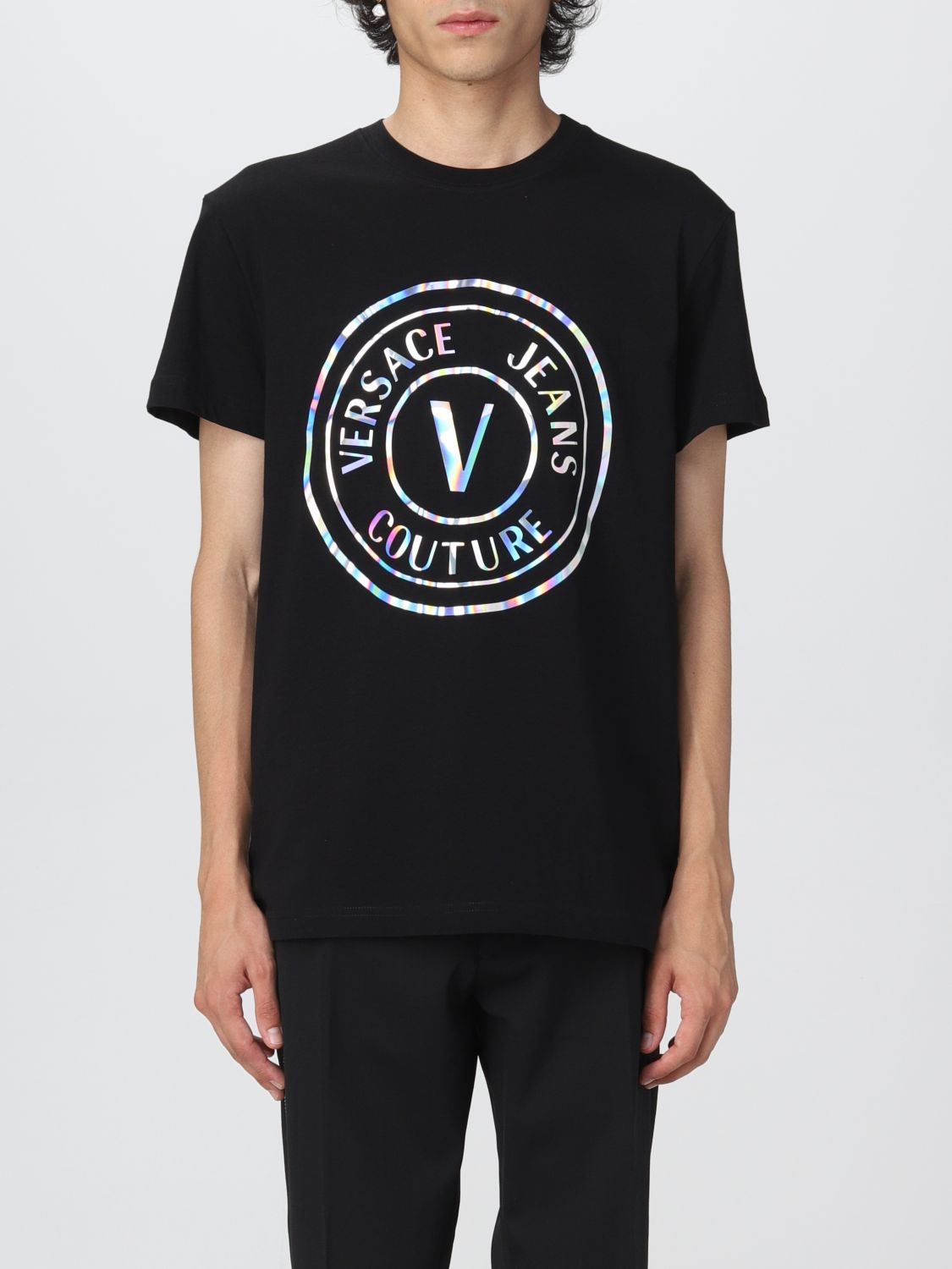VERSACE JEANS COUTURE: t-shirt for man - Black | Versace Jeans Couture ...
