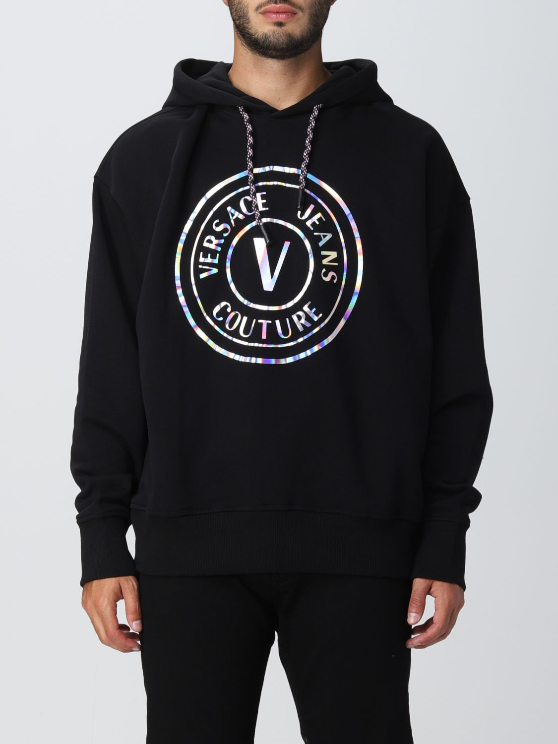 VERSACE JEANS COUTURE: sweatshirt for men - Black | Versace Jeans ...