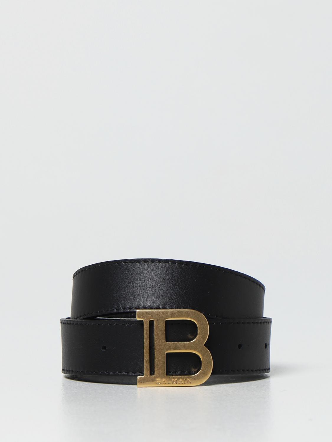 BALMAIN: leather belt - Gold | Belt 