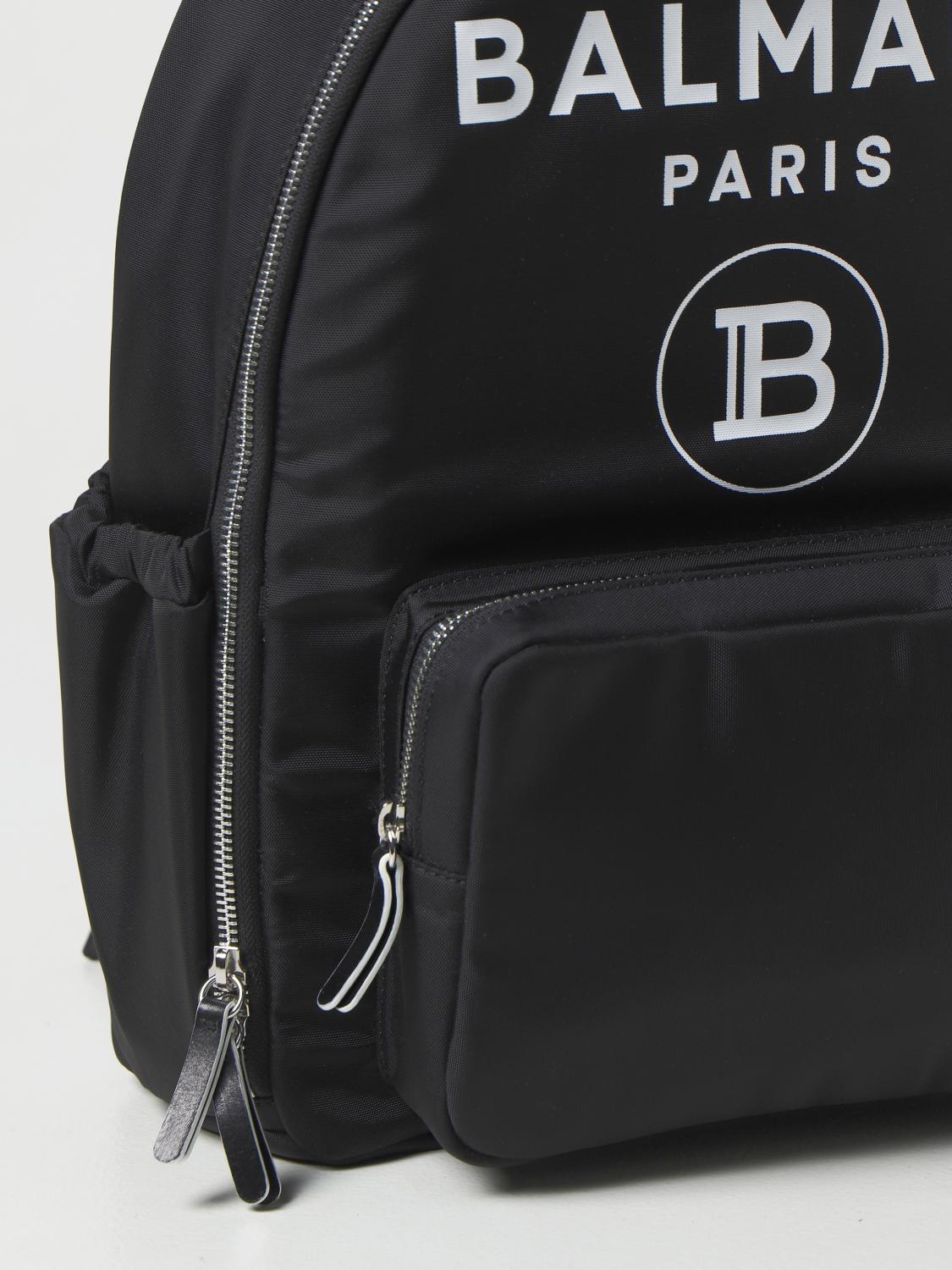 BALMAIN: Paris backpack with logo - Black | Balmain duffel bag