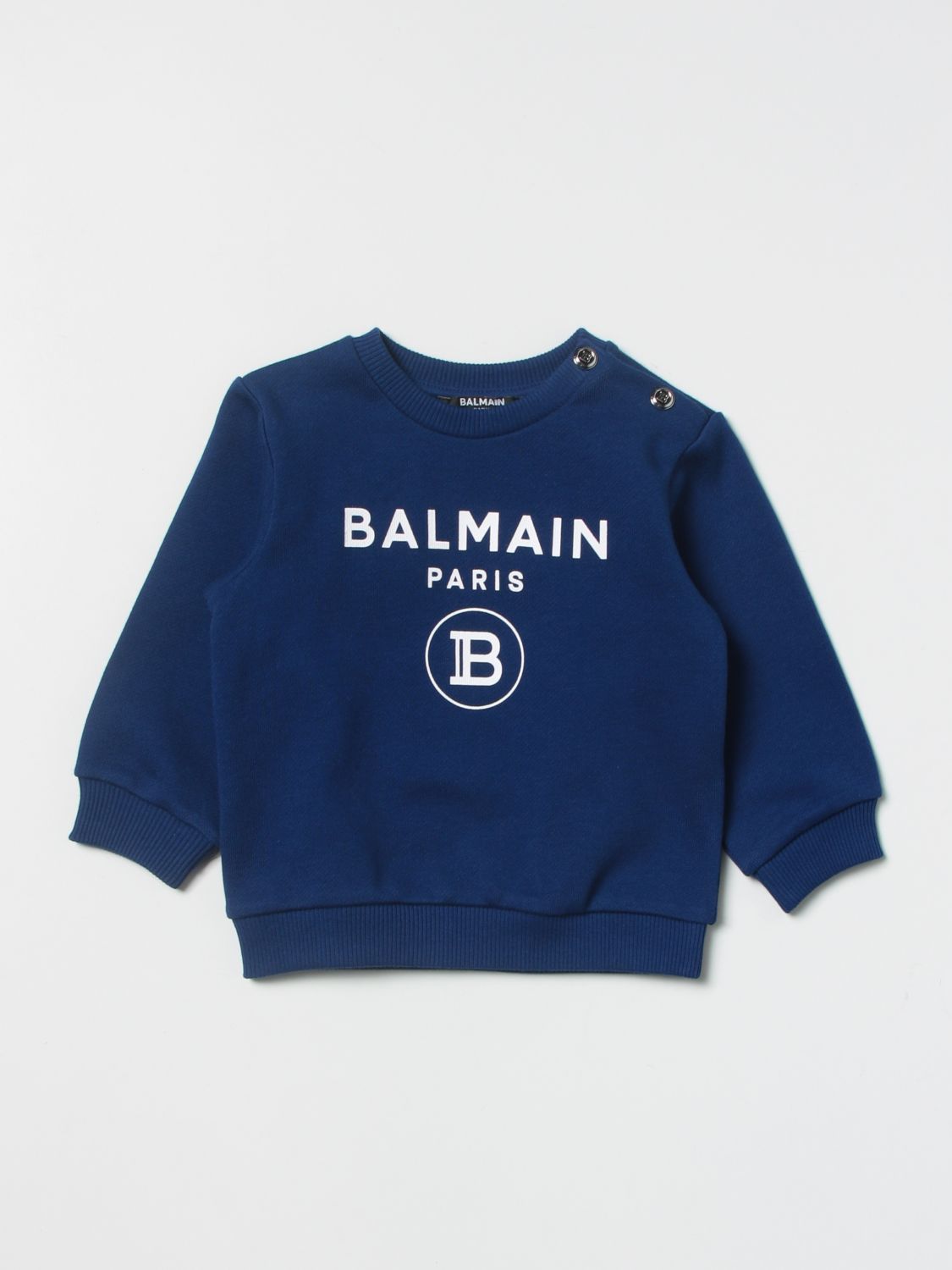 BALMAIN: cotton sweatshirt - Blue | Sweater Balmain 6R4520Z0001 GIGLIO.COM