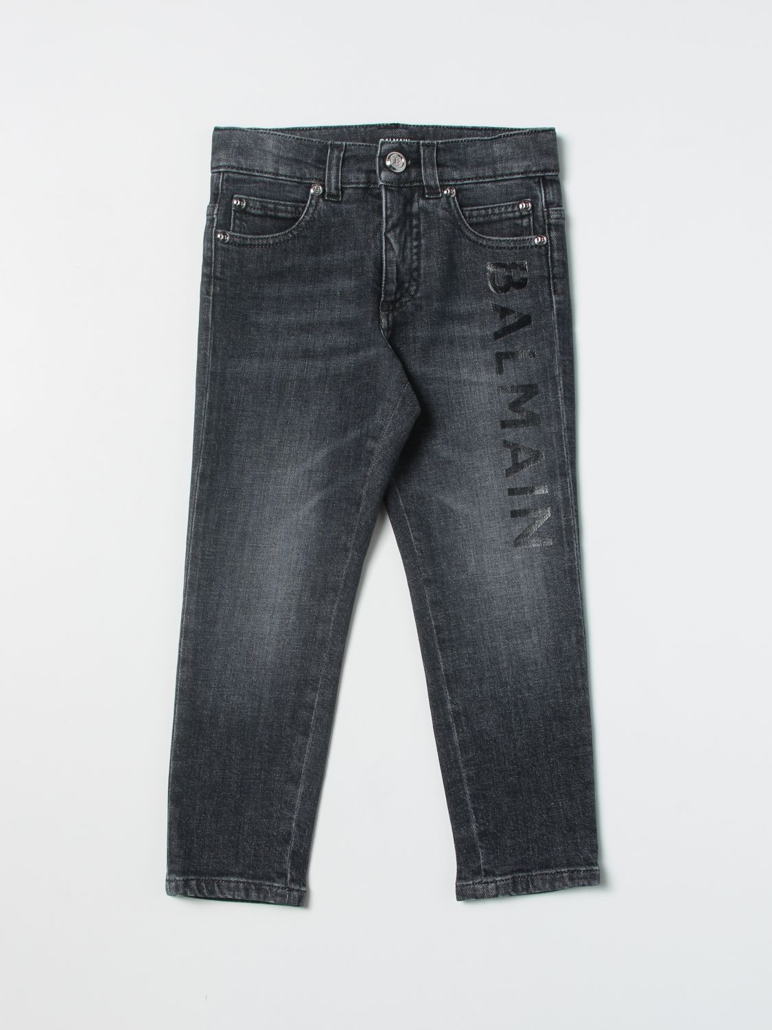 Jeans Balmain: Jeans Balmain in denim washed nero 1