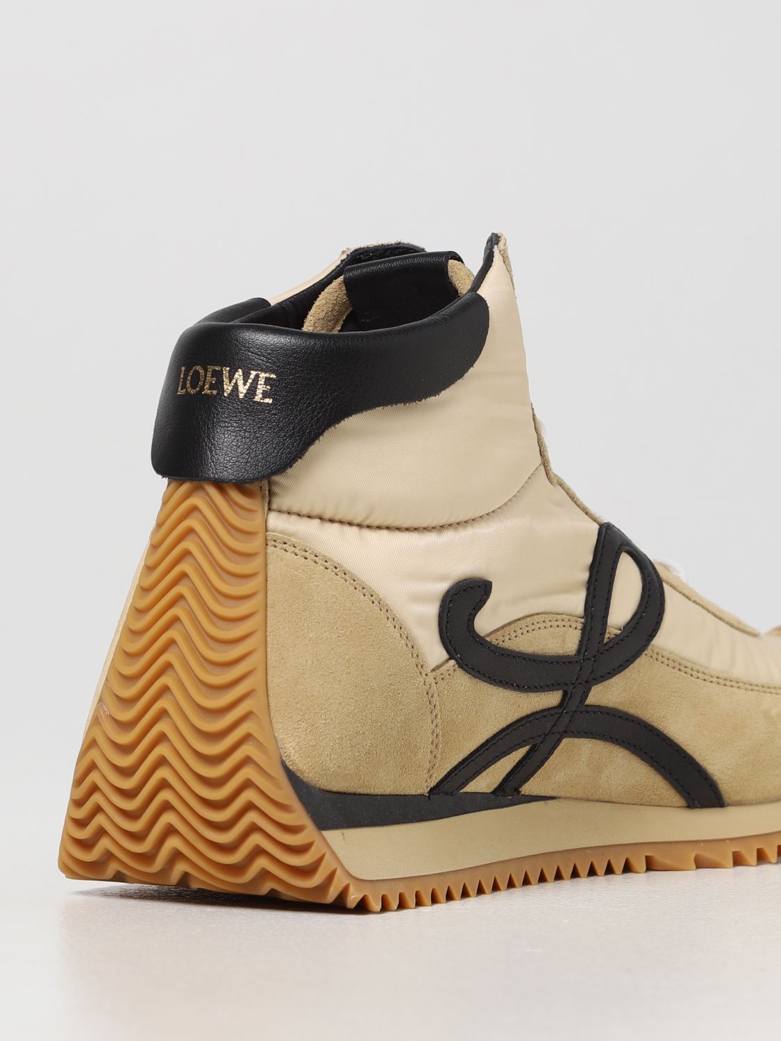 Loewe Flow Runner High nylon and suede sneakers
