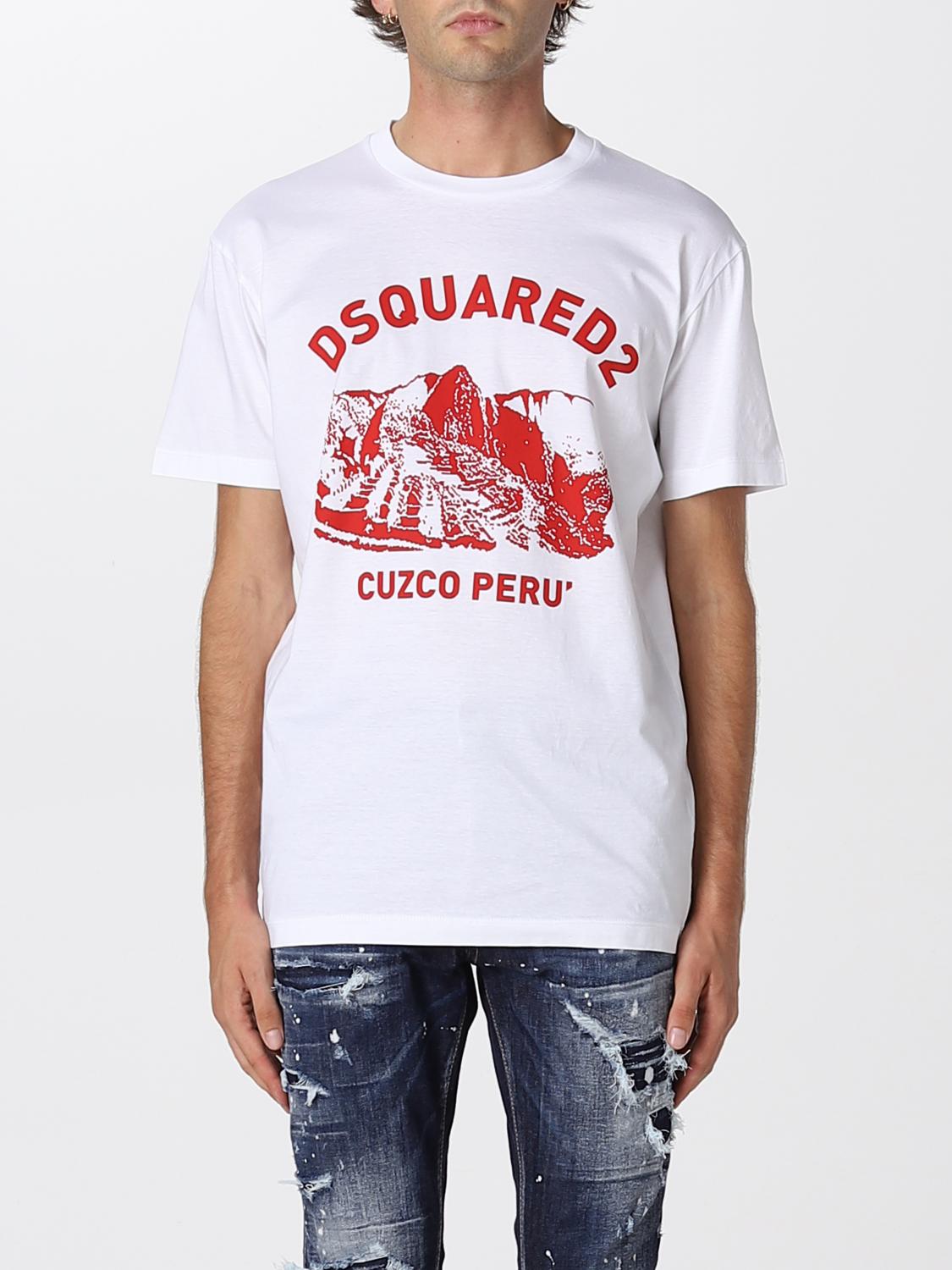 DSQUARED2: T-shirt with Cuzco Peru print - White | Dsquared2 t