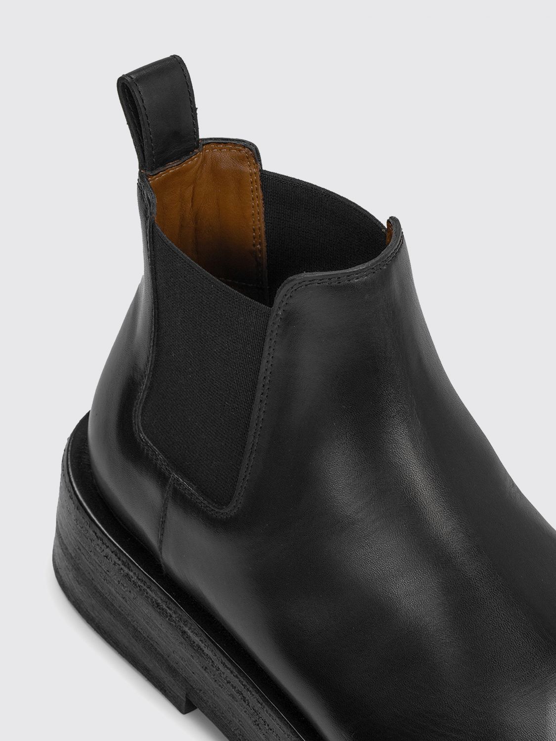 Marsèll Outlet Musona Ankle Boot In Leather Black Marsèll Flat Ankle Boots Mw6520118 Online 