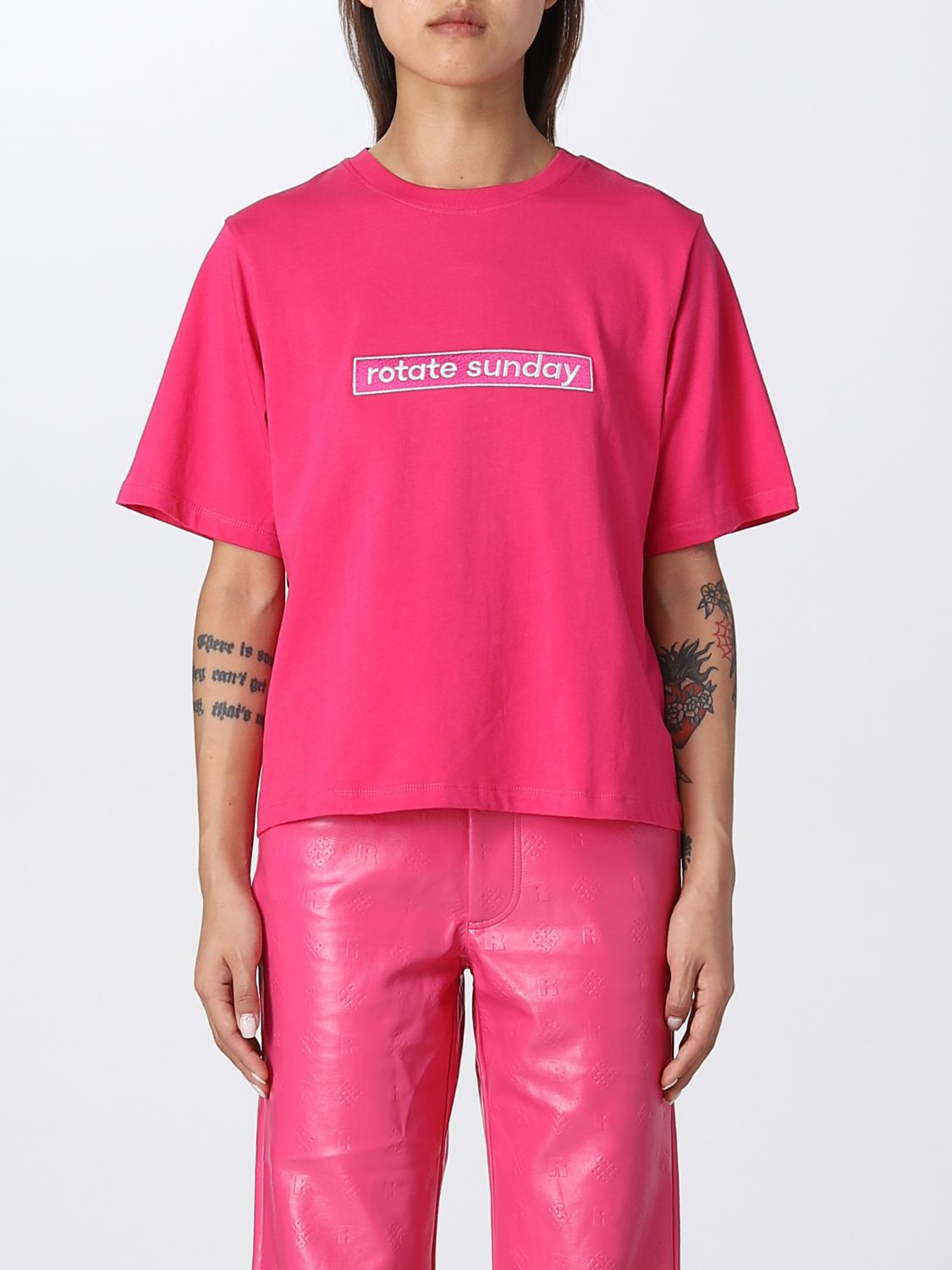 T-shirt Rotate: T-shirt Rotate con stampa sunday fuxia 1