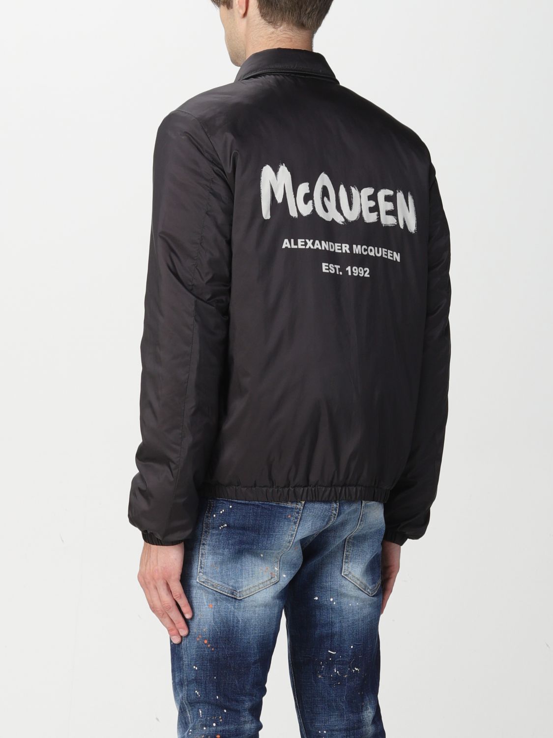 Veste Alexander Mcqueen: Veste matelassée Alexander McQueen avec logo noir 2