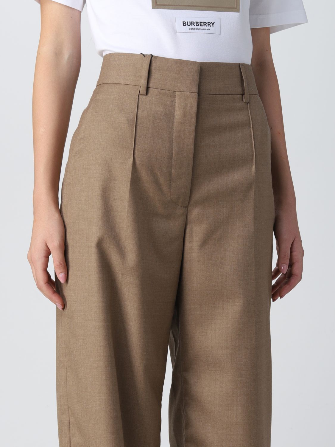 Trousers Burberry: Burberry trousers for women blush pink 5