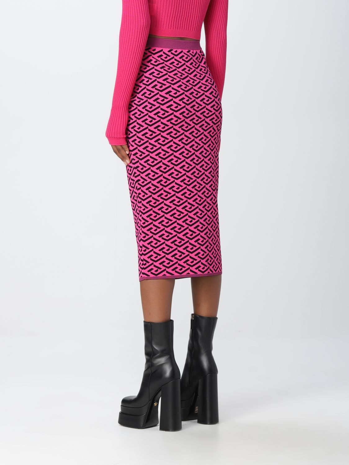 半身裙 Versace: Versace半身裙女士 紫红色 3