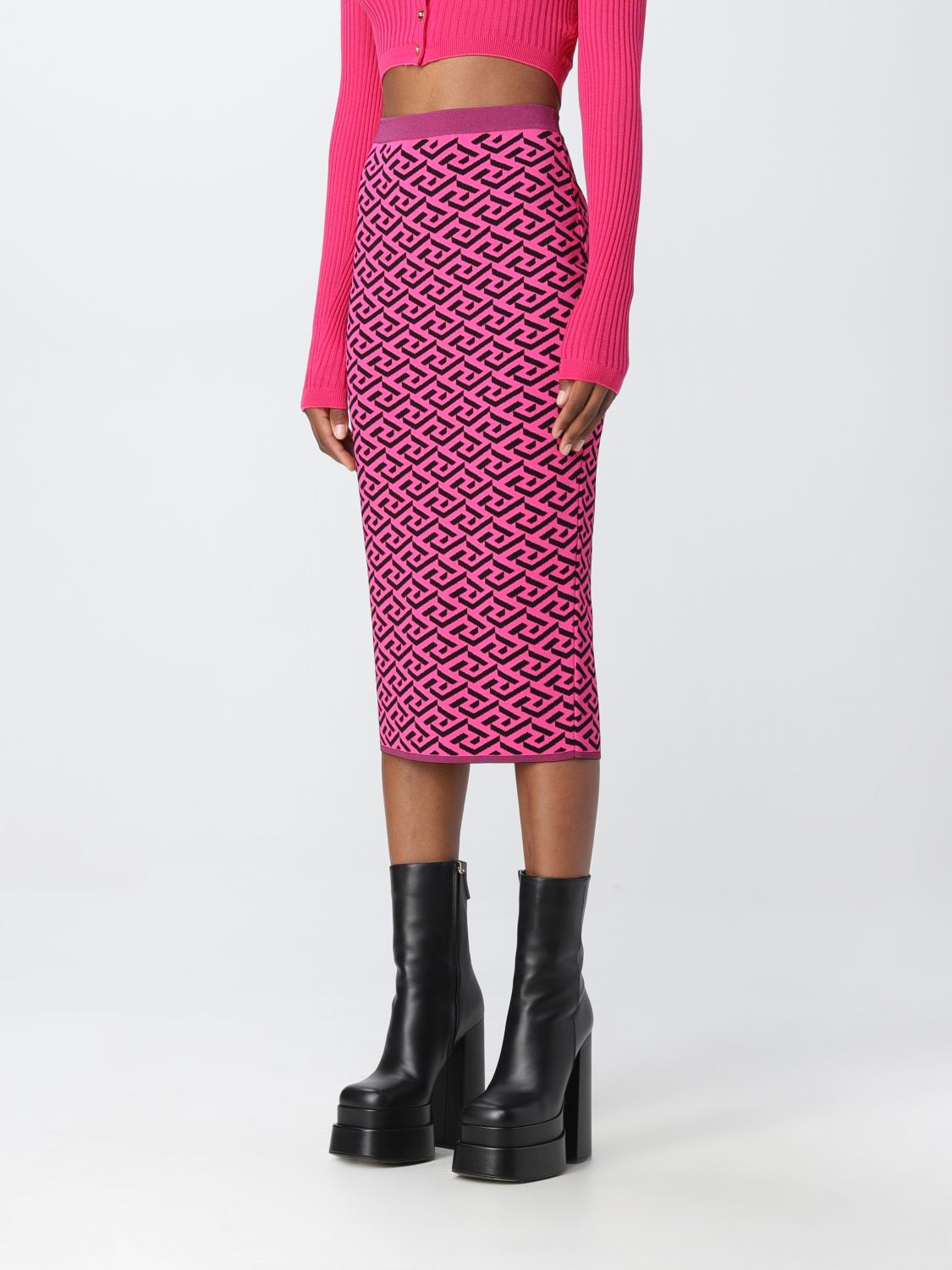 半身裙 Versace: Versace半身裙女士 紫红色 4