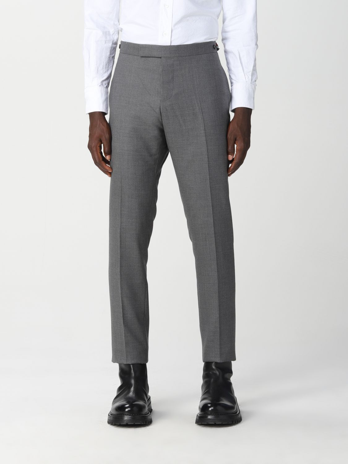 Pants Thom Browne: Thom Browne skinny pants with side tab in Super 120's twill grey 1