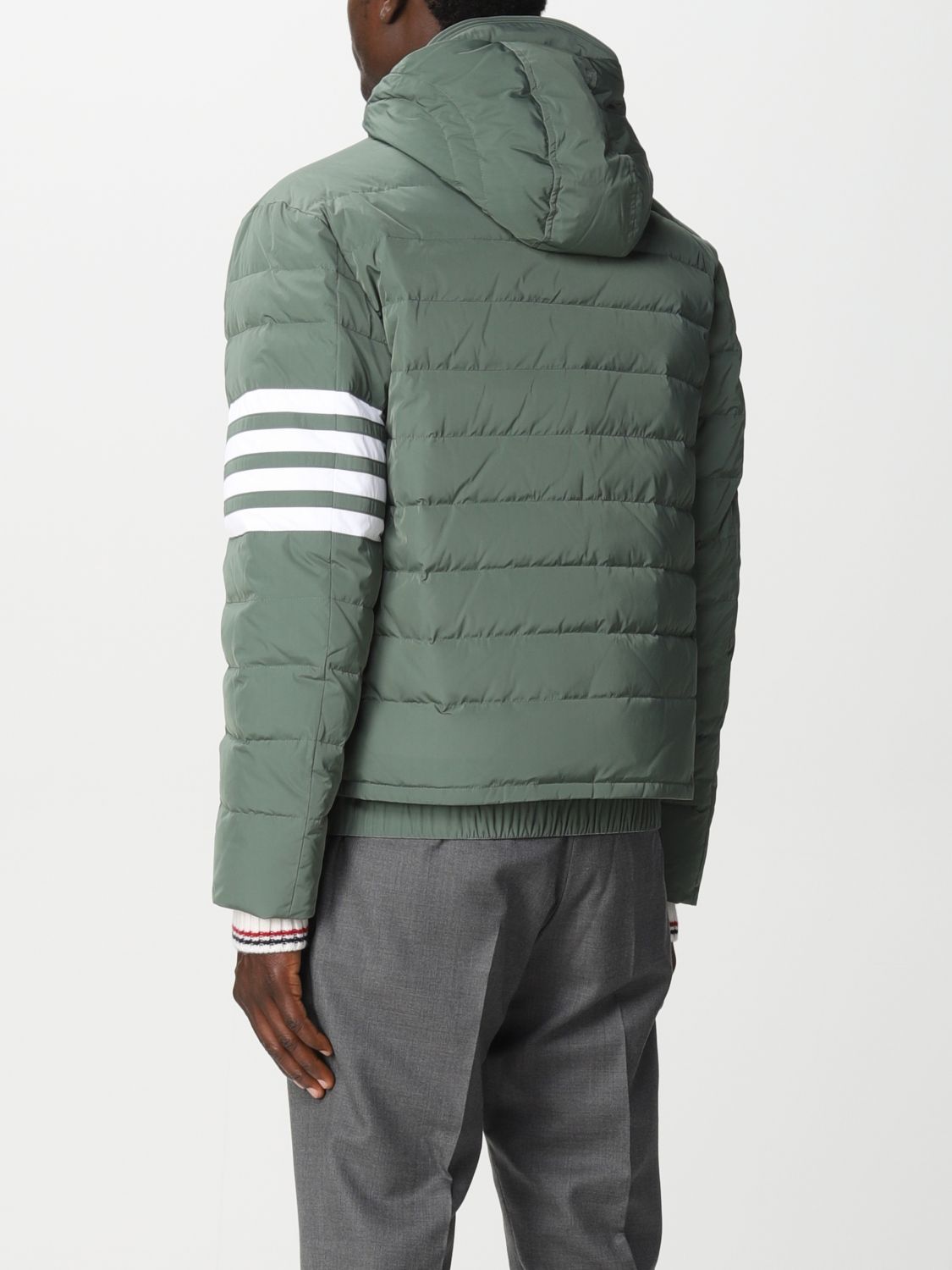 Jacket Thom Browne: Thom Browne 4-bar nylon down jacket green 3
