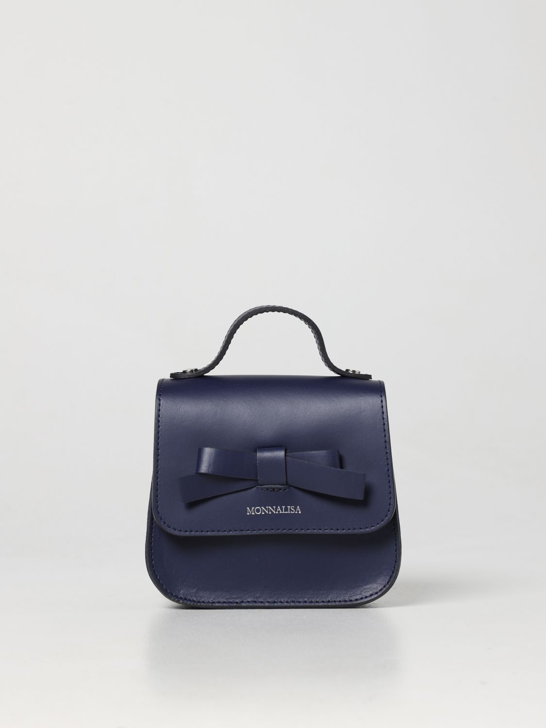 Monnalisa Bag In Laminated Leather In Navy