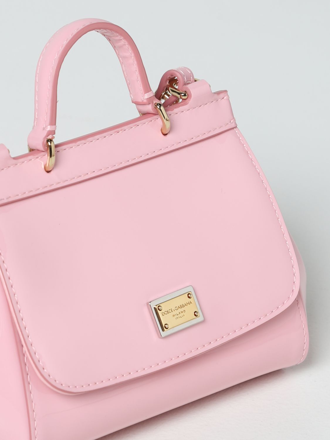 Tasche Dolce & Gabbana: Dolce & Gabbana Sicily Tasche aus Lackleder pink 3