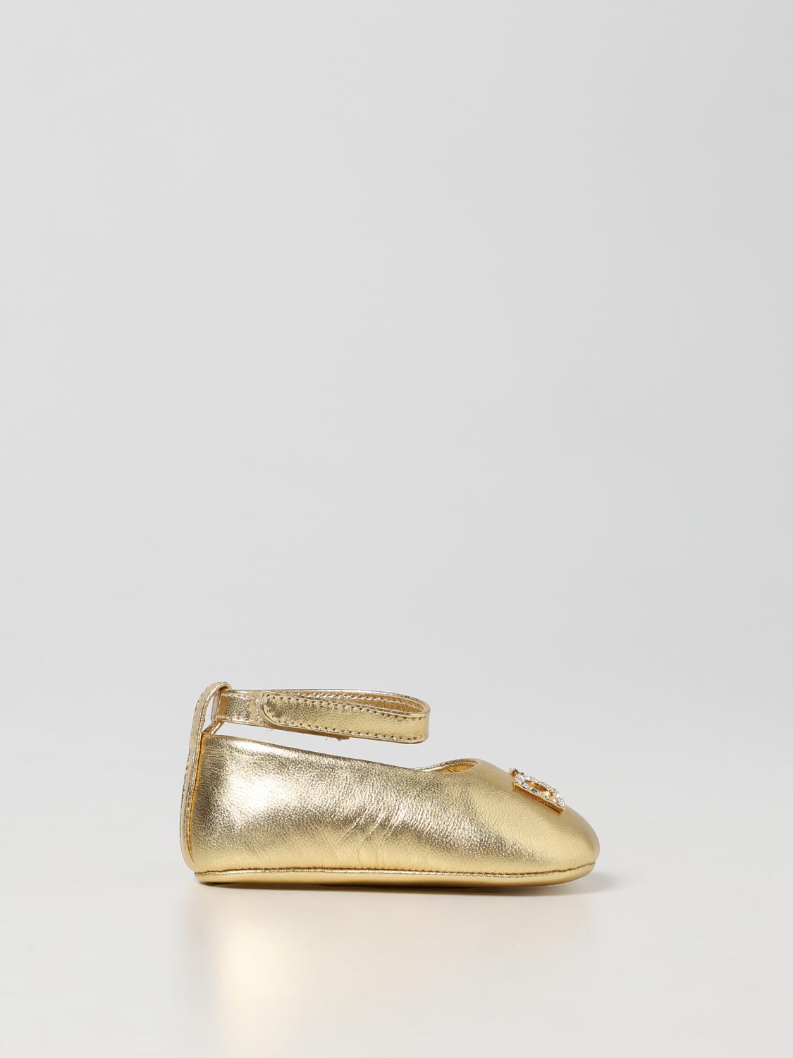 Schuhe Dolce & Gabbana: Dolce & Gabbana Krabbelschuhe aus Leder gold 1