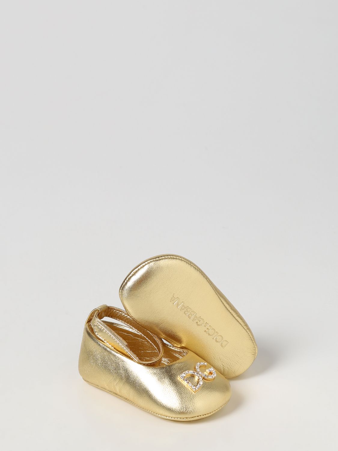 Schuhe Dolce & Gabbana: Dolce & Gabbana Krabbelschuhe aus Leder gold 2