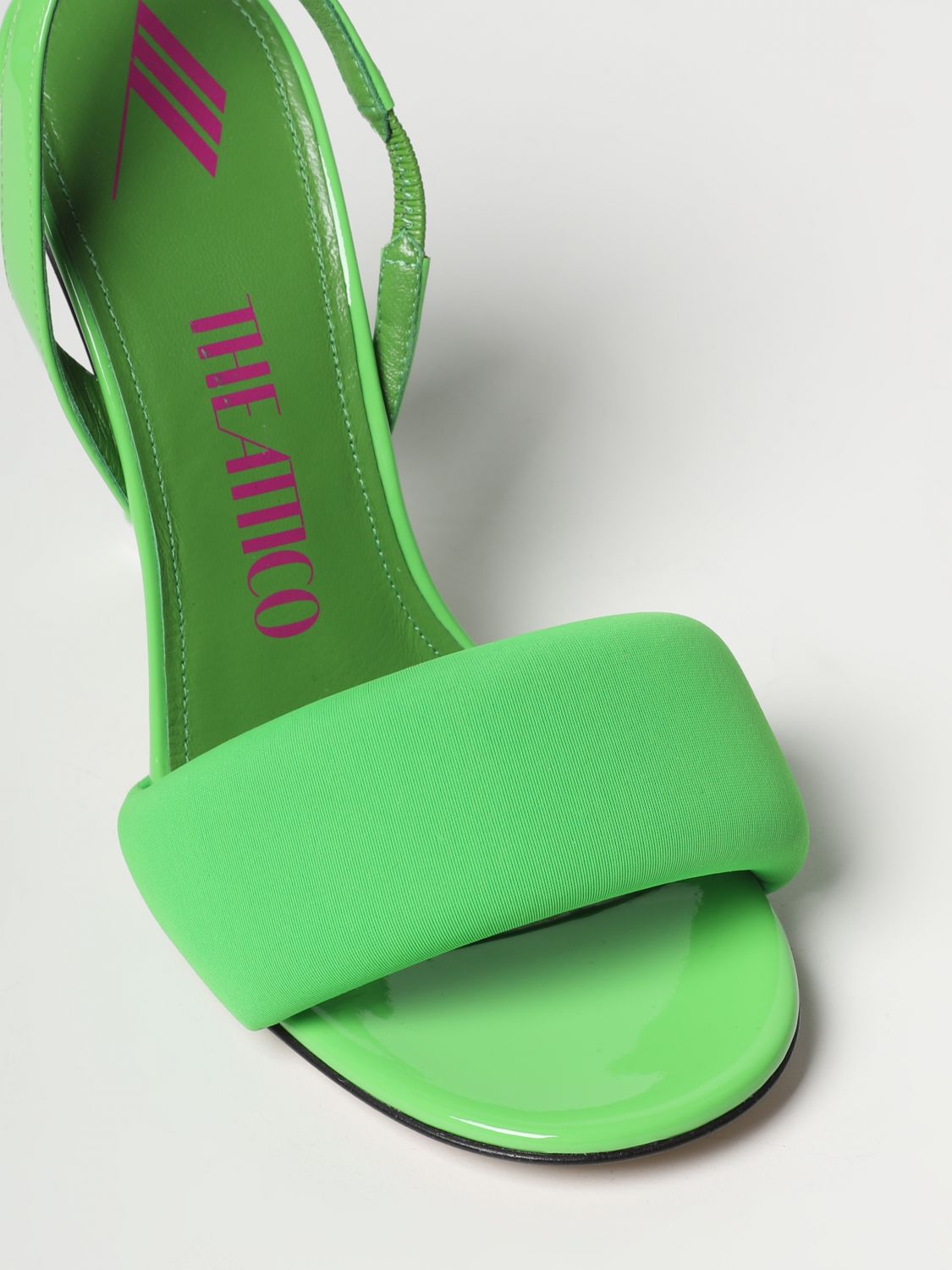 The Attico Baumwolle Leder sandalen in Grün Damen Schuhe Absätze Sandaletten 