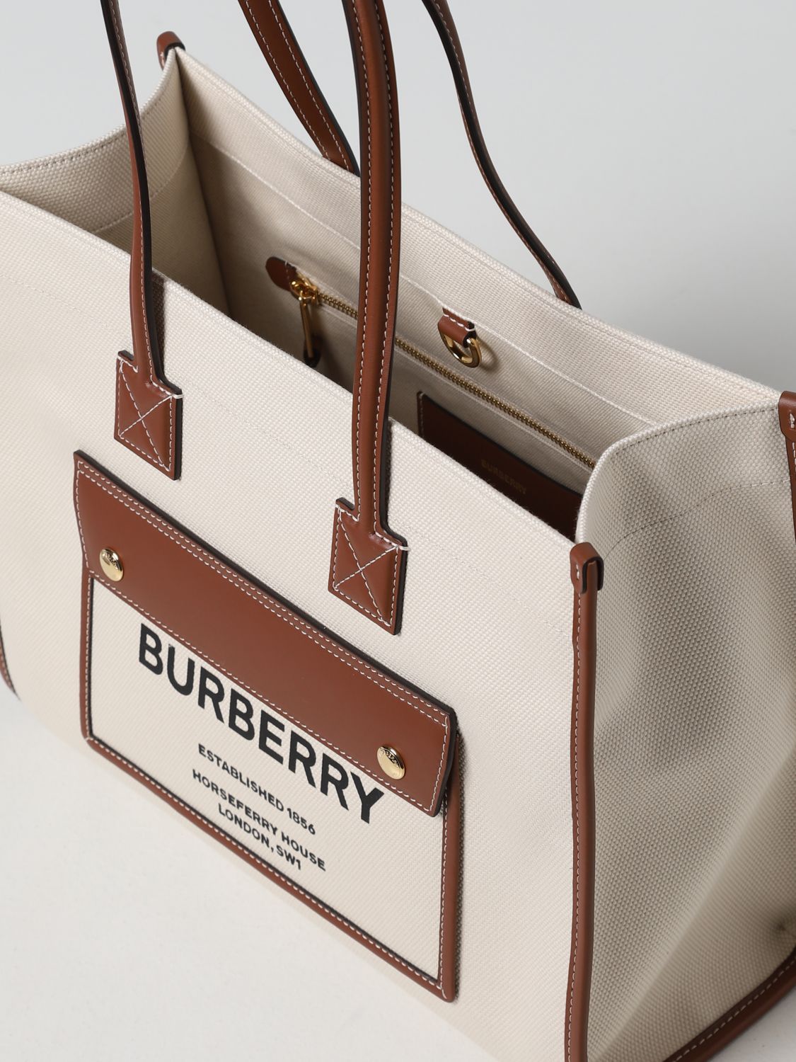 Interpreter Ernest Shackleton camera BURBERRY: Freya canvas and leather tote bag - Natural | Burberry tote bags  8044138 online on GIGLIO.COM