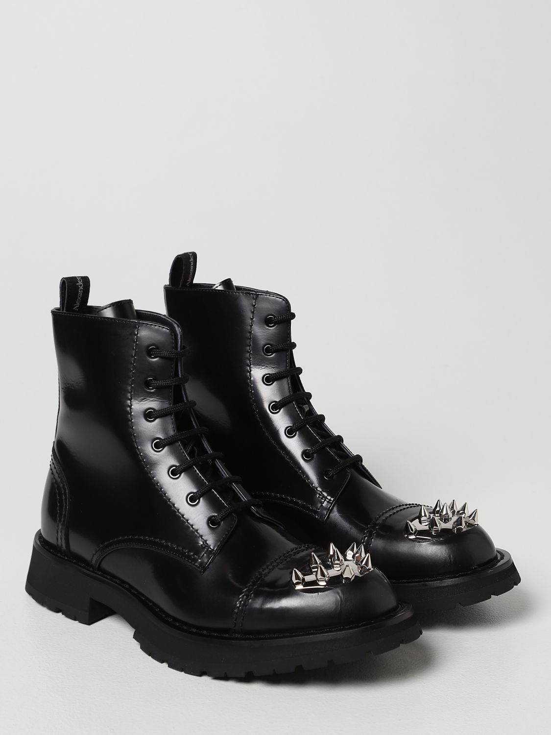 Boots Alexander Mcqueen: Alexander McQueen leather combat boots black 2