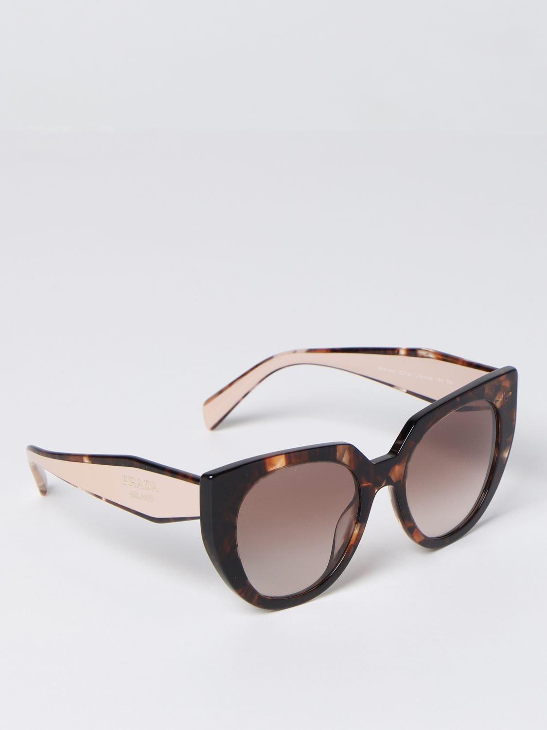PRADA: acetate sunglasses - Brown | Glasses Prada SPR 14W GIGLIO.COM