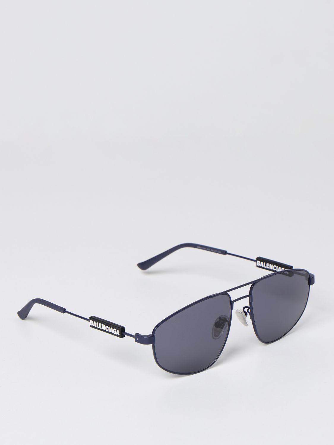 Balenciaga Outlet: Aviator metal sunglasses - Blue | Balenciaga sunglasses  BB0115S online at GIGLIO.COM